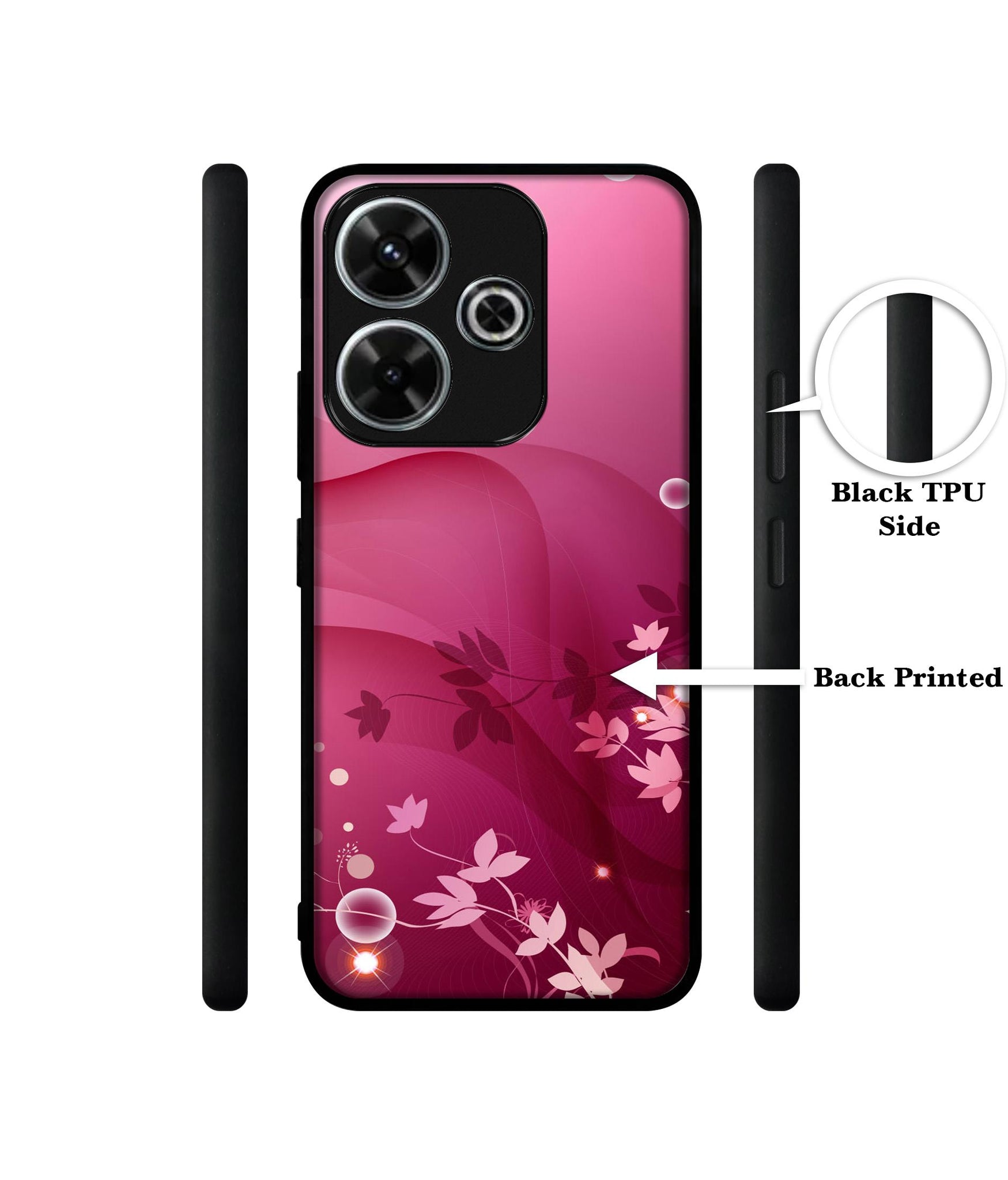 Pink Abstract Design Designer 2D Printed Back Case Cover for Mi Redmi 13 5G / Poco M6 Plus 5G