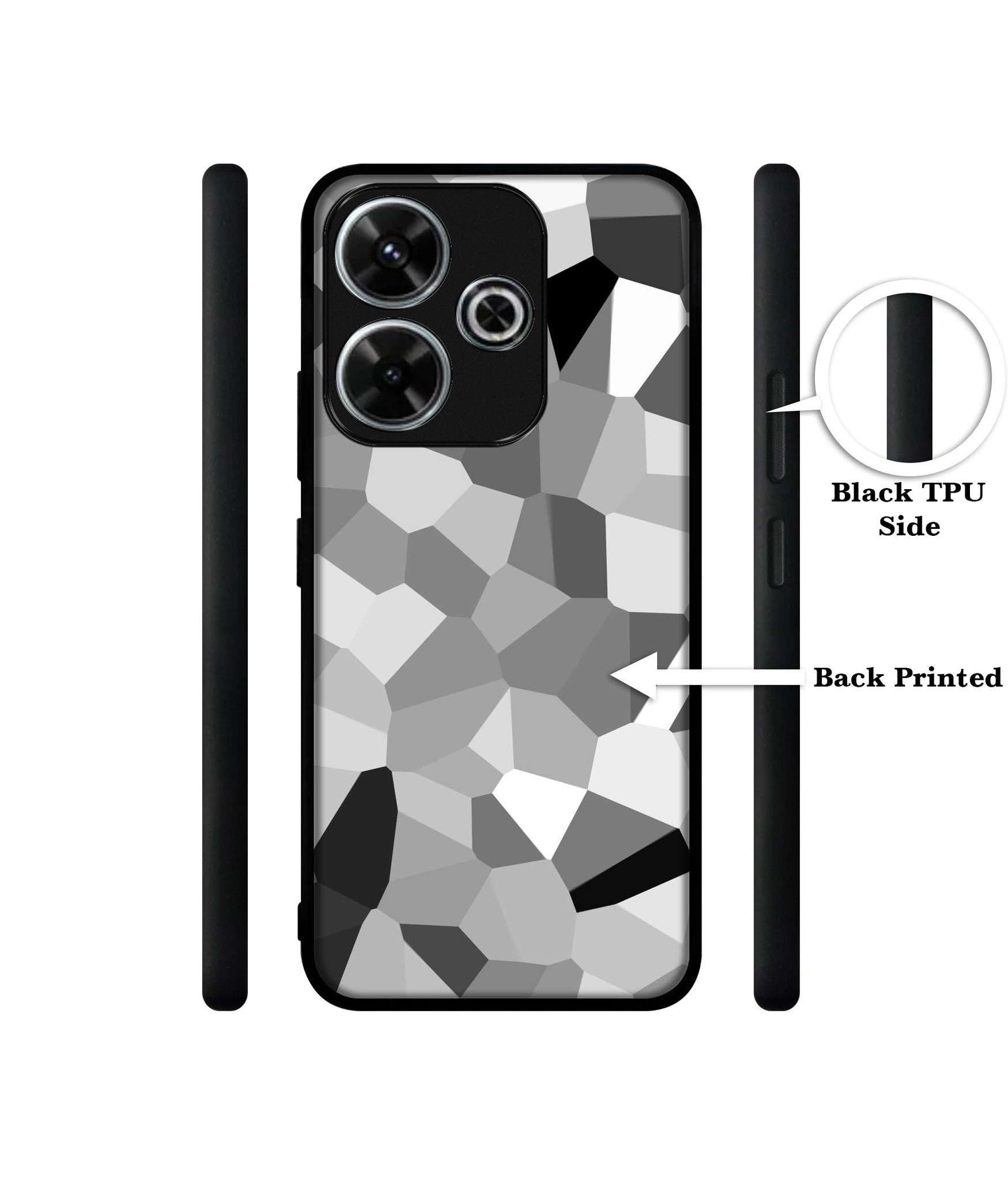 Black & White Mathematical Shape Design Designer 2D Printed Back Case Cover for Mi Redmi 13 5G / Poco M6 Plus 5G