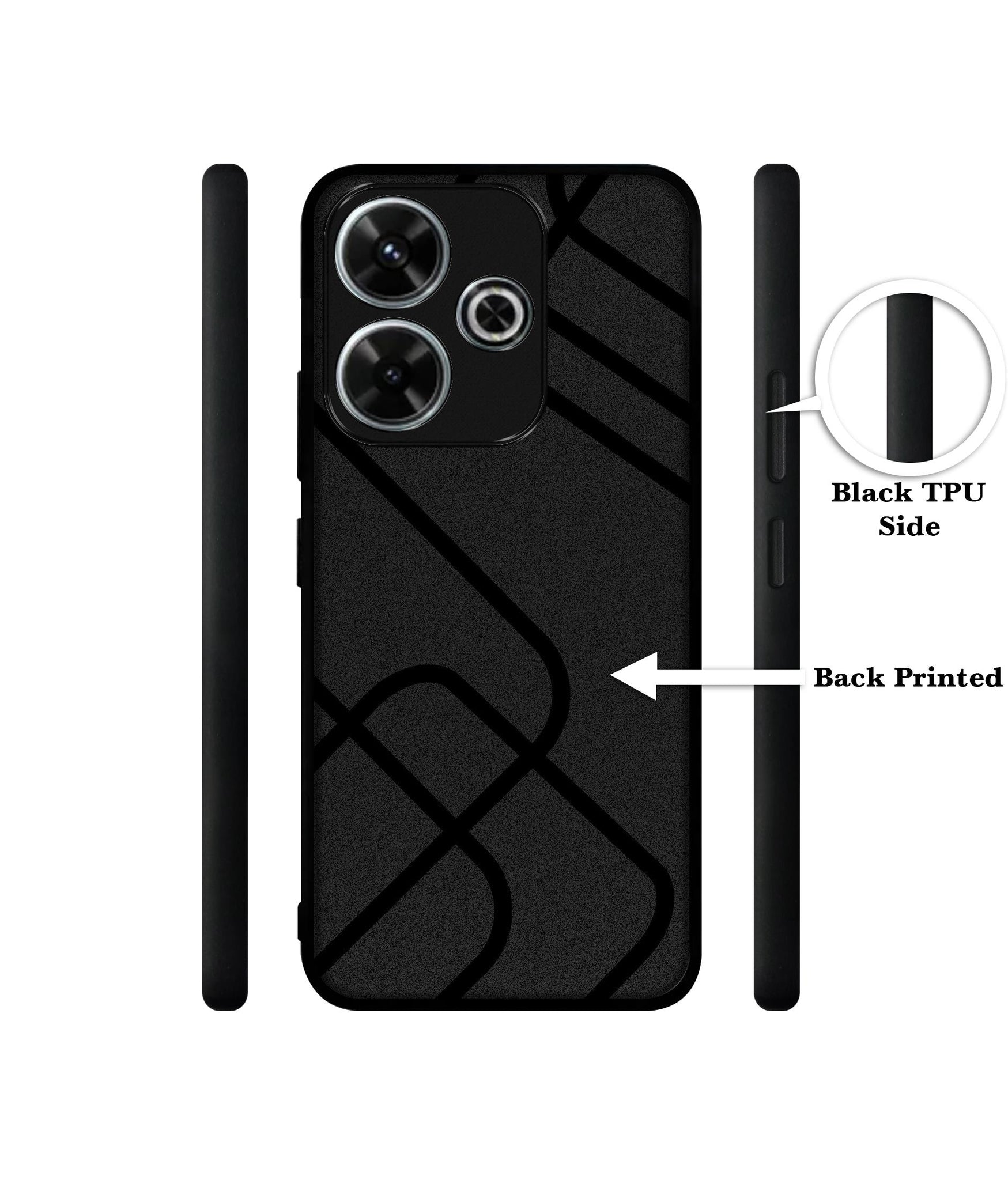Zig-Zag Black Line Design Designer 2D Printed Back Case Cover for Mi Redmi 13 5G / Poco M6 Plus 5G