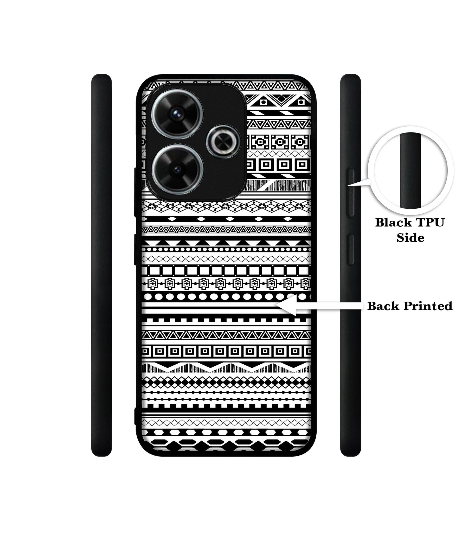 Black & White Patterns Design Designer 2D Printed Back Case Cover for Mi Redmi 13 5G / Poco M6 Plus 5G