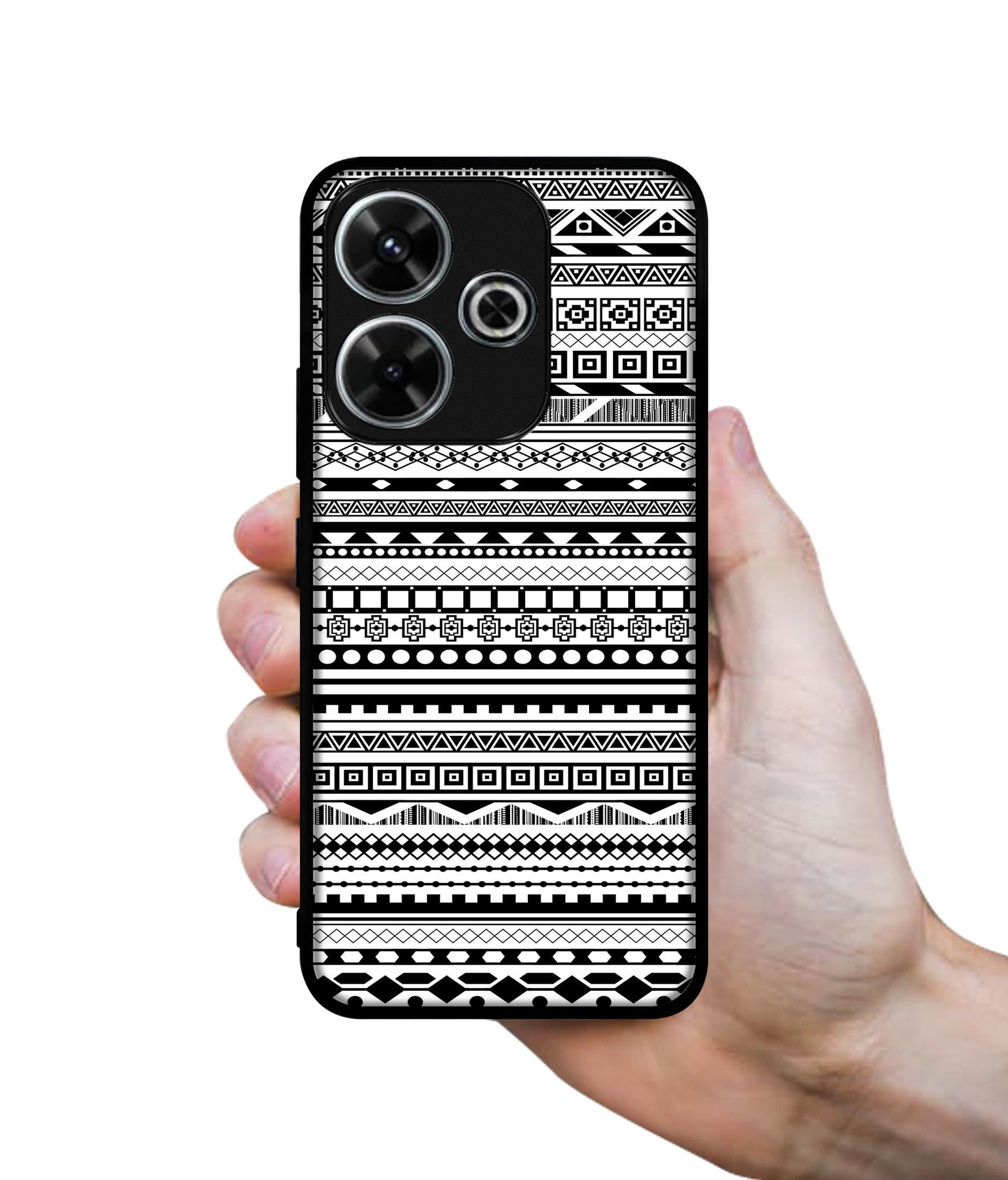 Black & White Patterns Design Designer 2D Printed Back Case Cover for Mi Redmi 13 5G / Poco M6 Plus 5G