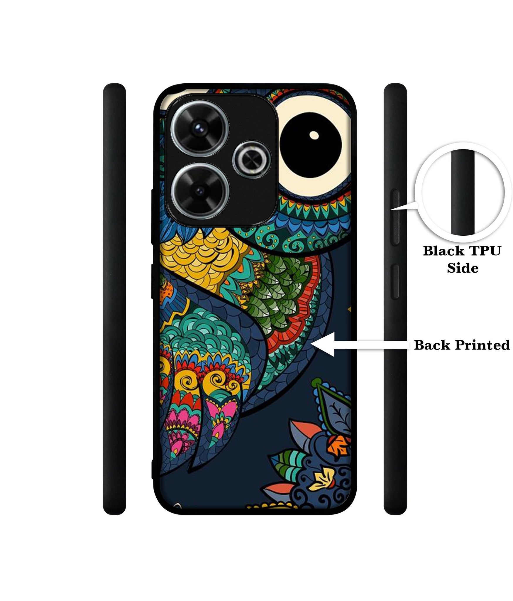 Owl Illustration Design Designer 2D Printed Back Case Cover for Mi Redmi 13 5G / Poco M6 Plus 5G