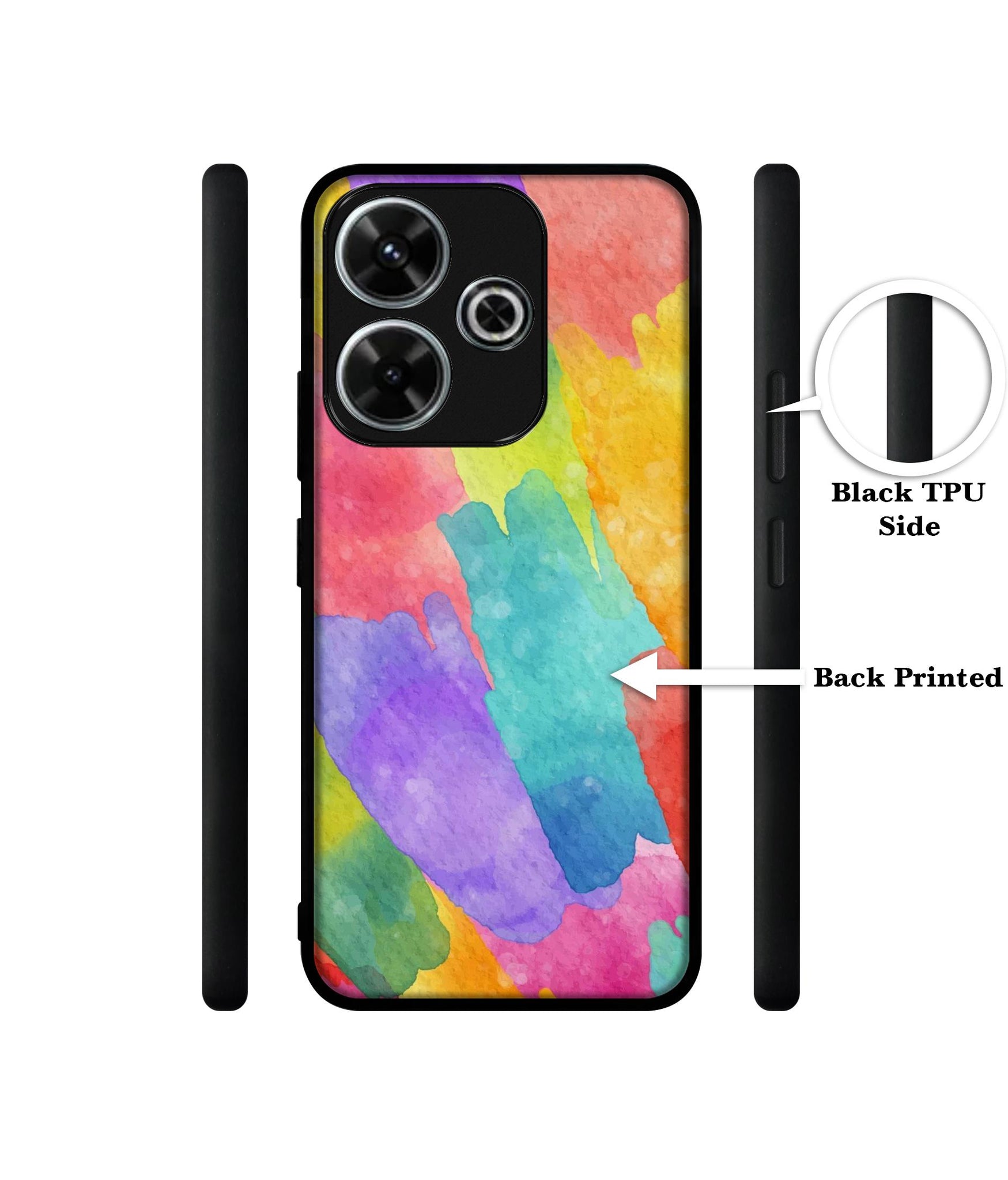 Water Paint Colorful Abstract Design Designer 2D Printed Back Case Cover for Mi Redmi 13 5G / Poco M6 Plus 5G