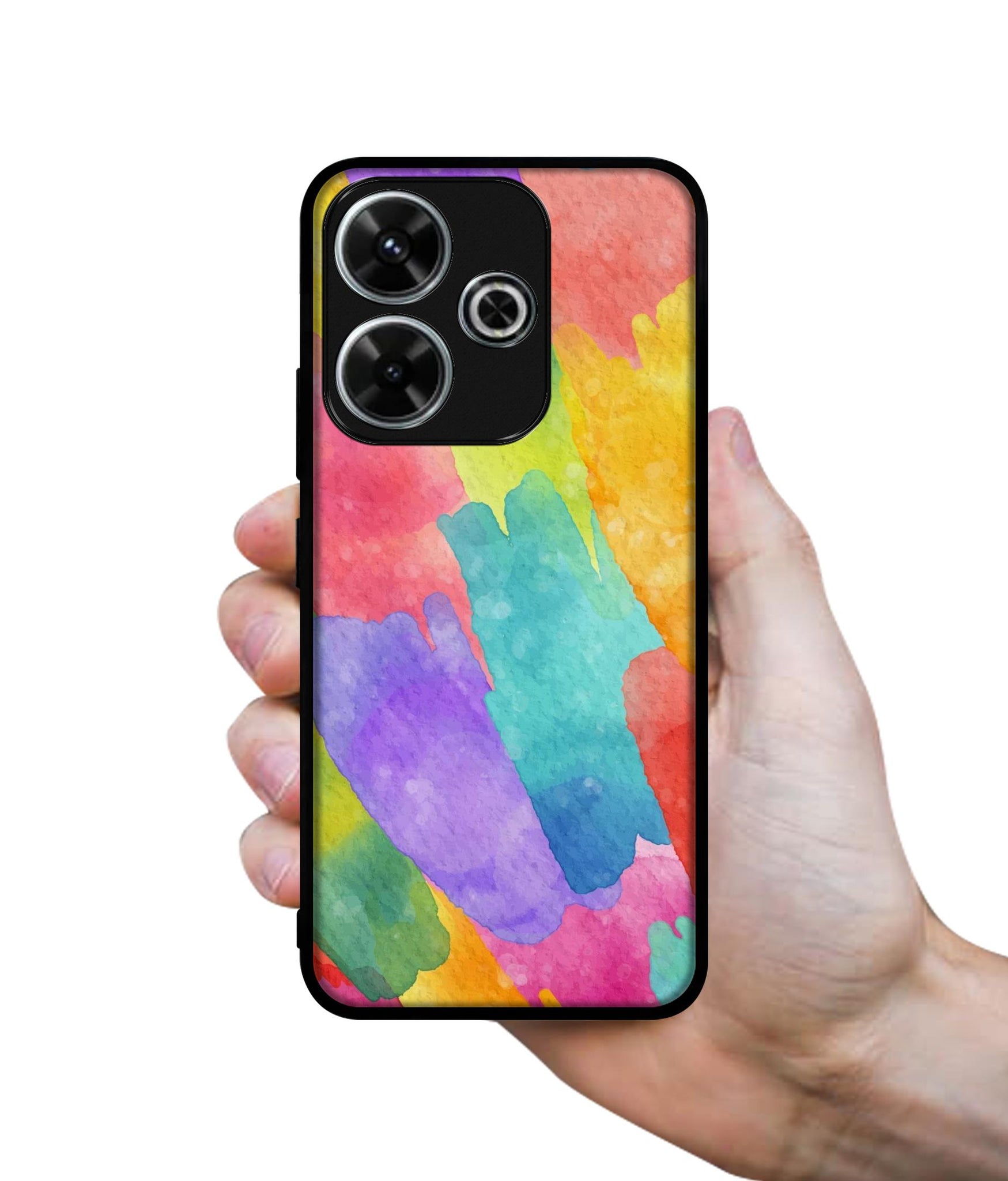 Water Paint Colorful Abstract Design Designer 2D Printed Back Case Cover for Mi Redmi 13 5G / Poco M6 Plus 5G