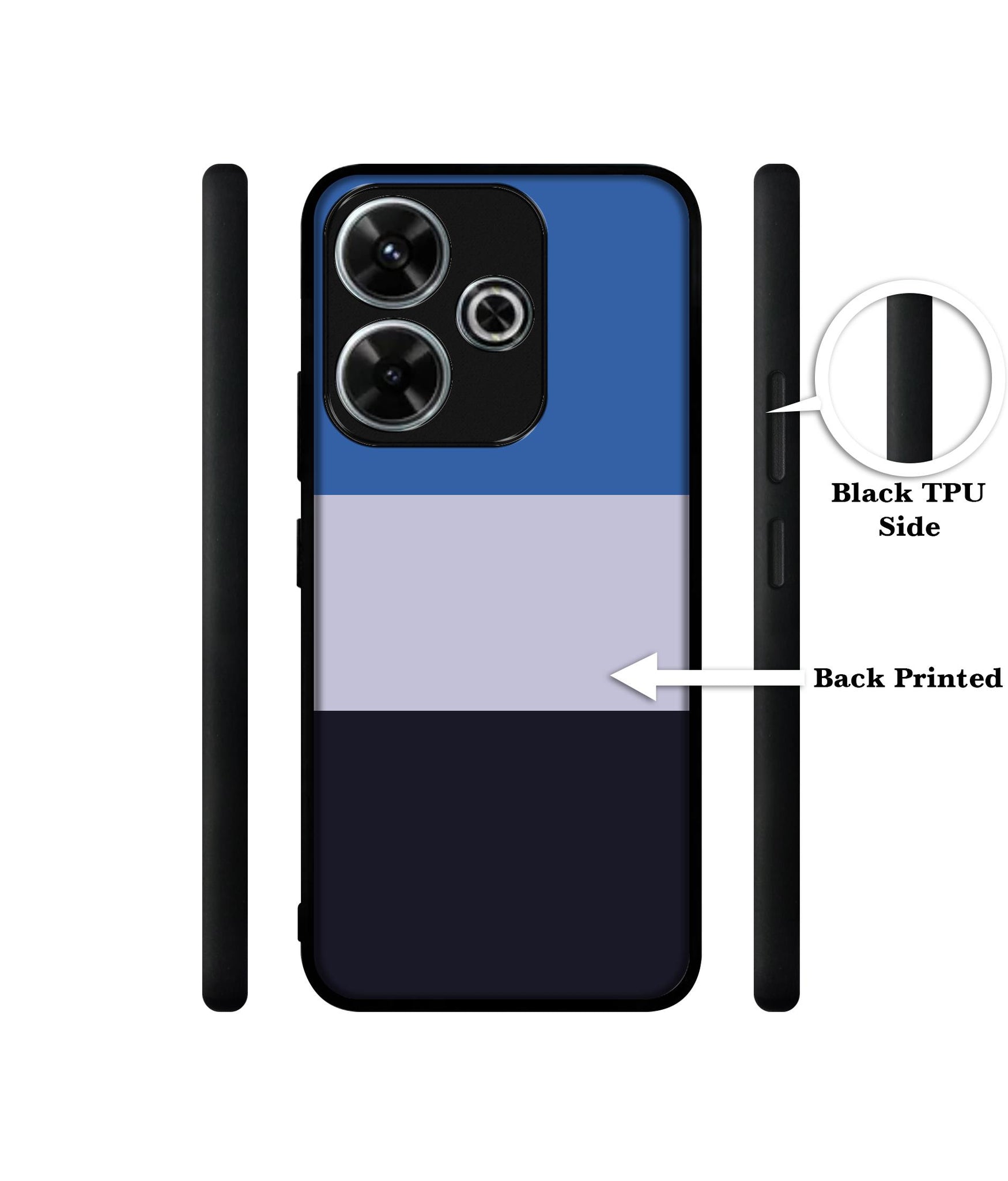 Three Color Stripes Design Designer 2D Printed Back Case Cover for Mi Redmi 13 5G / Poco M6 Plus 5G
