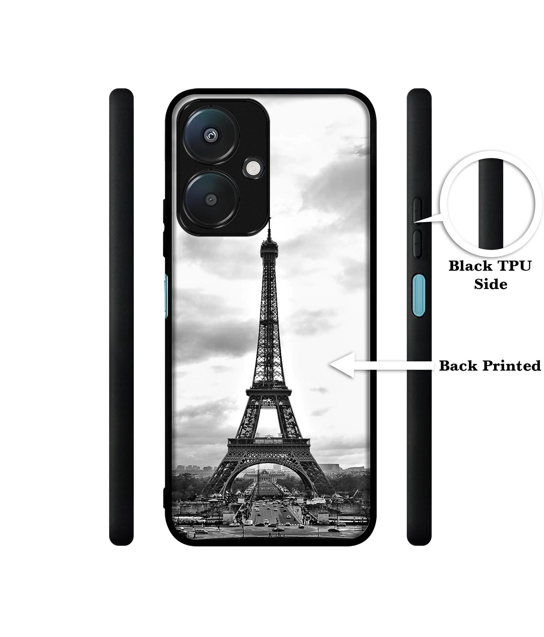 Eiffel Tower Design Designer 2D Printed Back Case Cover for Mi Redmi 13C 5G / Poco M6 5G
