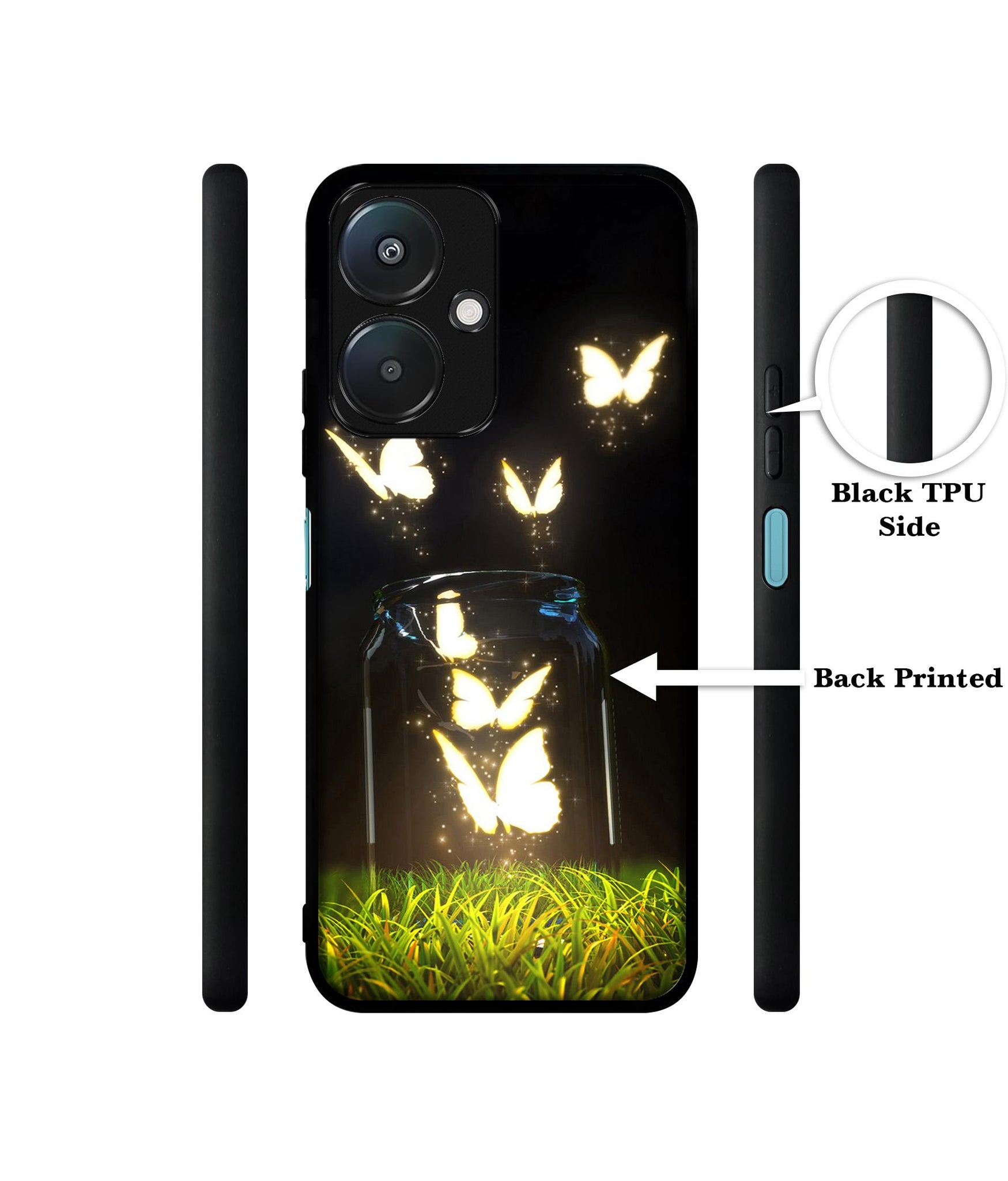Butterfly Design Designer 2D Printed Back Case Cover for Mi Redmi 13C 5G / Poco M6 5G