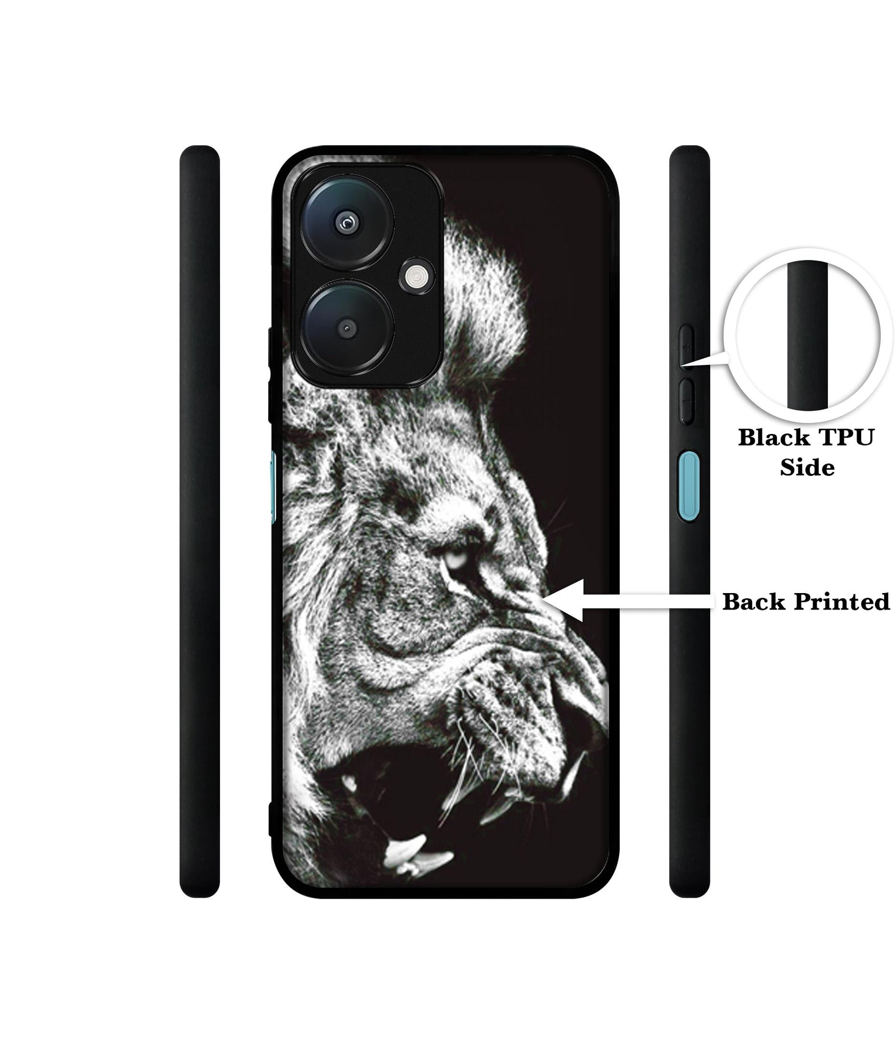 Angry Lion Design Designer 2D Printed Back Case Cover for Mi Redmi 13C 5G / Poco M6 5G