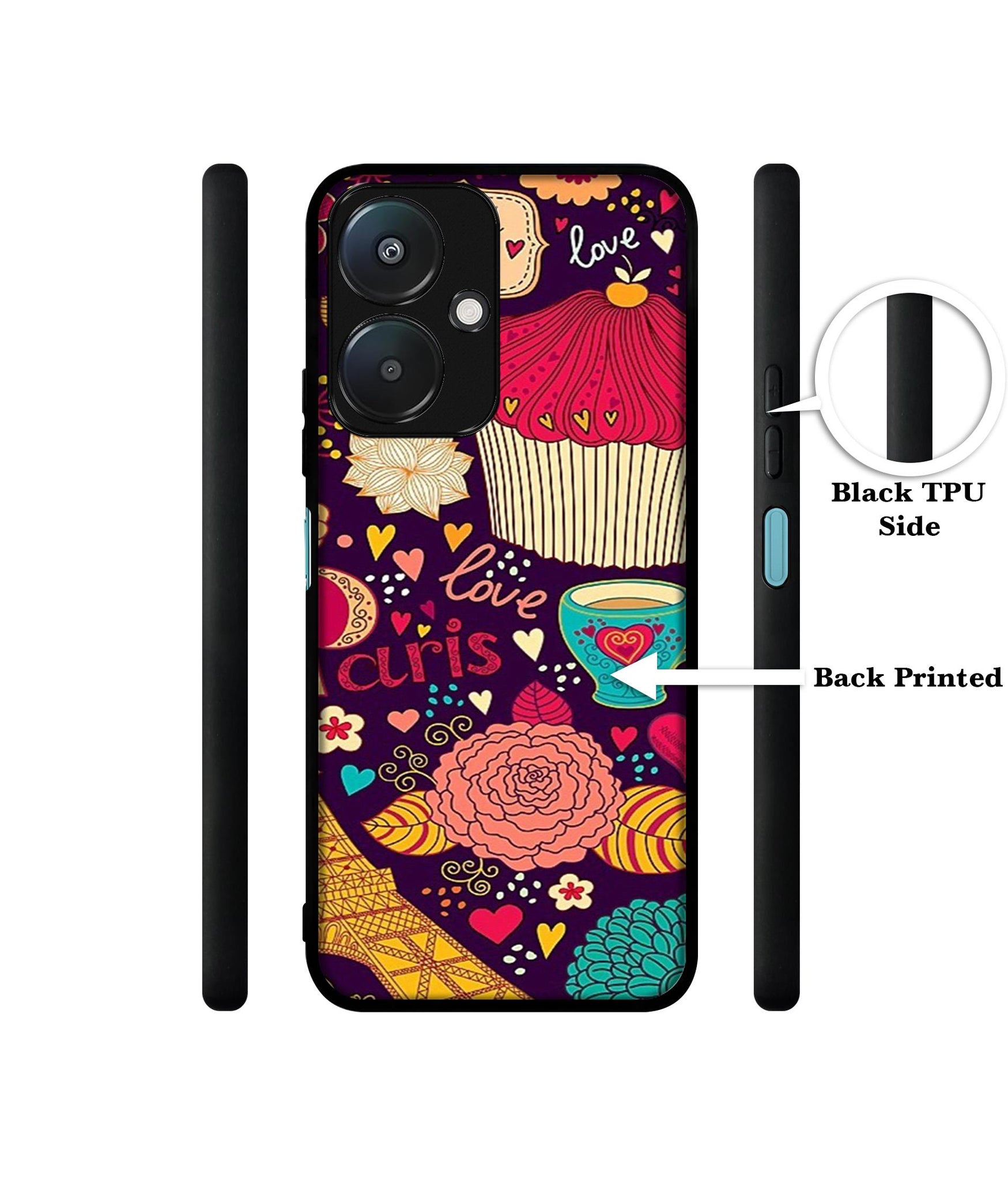 Paris Flower Love Design Designer 2D Printed Back Case Cover for Mi Redmi 13C 5G / Poco M6 5G
