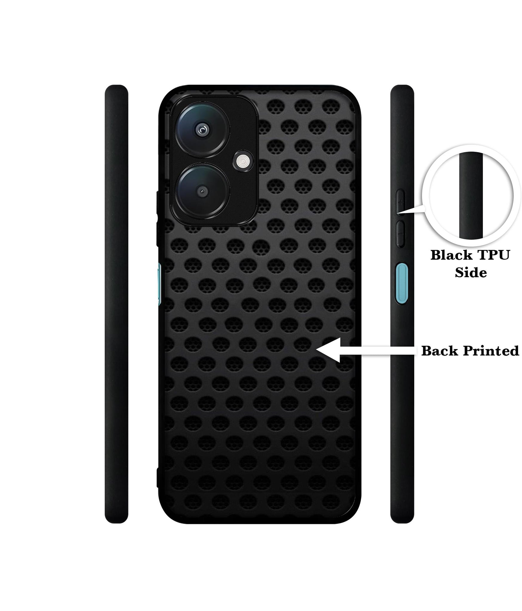 Black Circle Design Designer 2D Printed Back Case Cover for Mi Redmi 13C 5G / Poco M6 5G