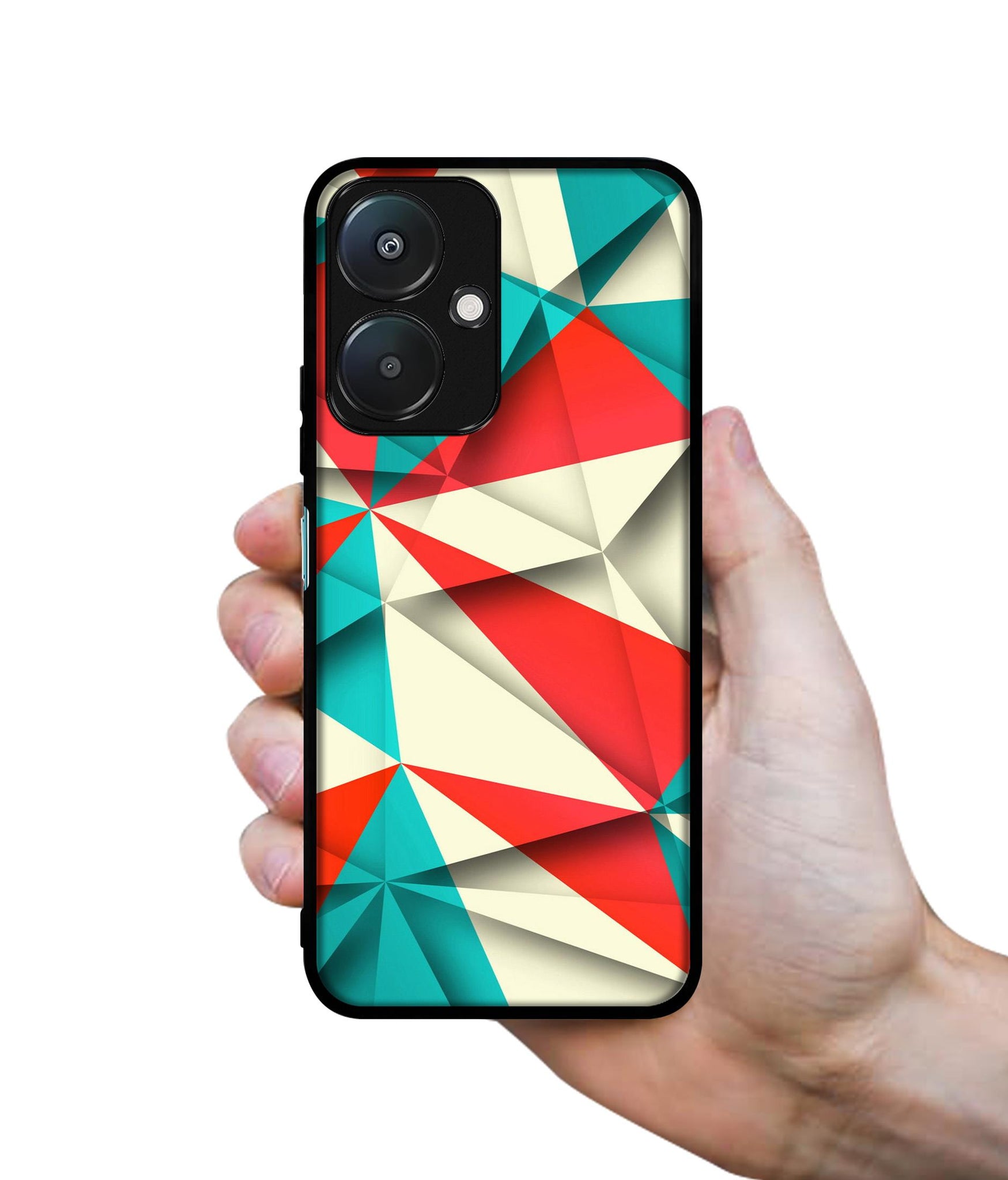 Red Blue White Pattern Design Designer 2D Printed Back Case Cover for Mi Redmi 13C 5G / Poco M6 5G