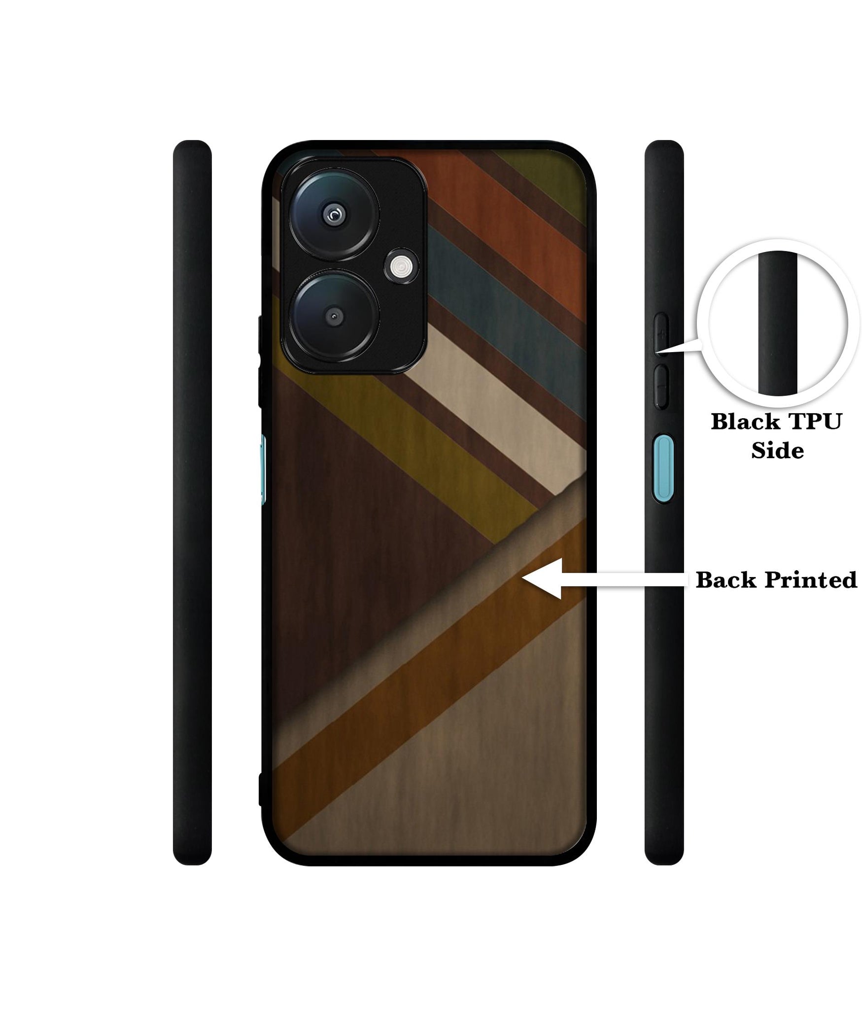 Colorful Wooden Pattern Design Designer 2D Printed Back Case Cover for Mi Redmi 13C 5G / Poco M6 5G