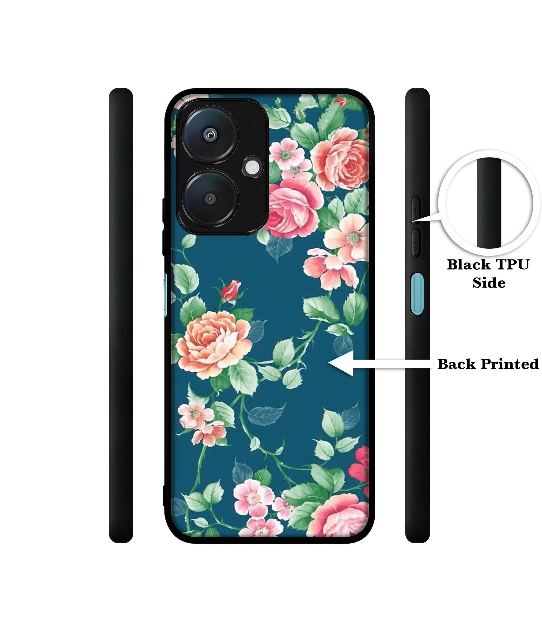 Vintage Floral Design Designer 2D Printed Back Case Cover for Mi Redmi 13C 5G / Poco M6 5G
