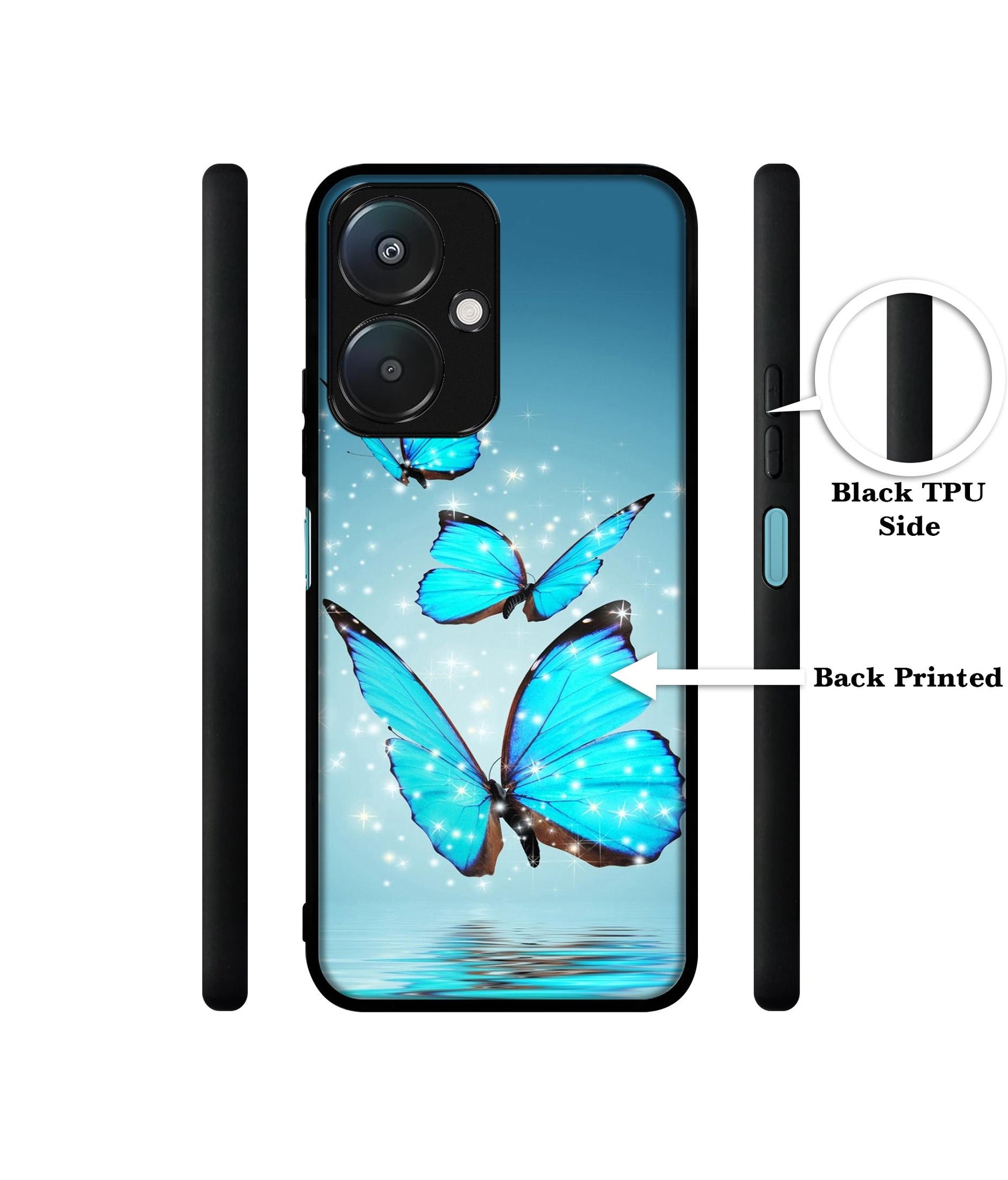 Flying Butterflies Design Designer 2D Printed Back Case Cover for Mi Redmi 13C 5G / Poco M6 5G