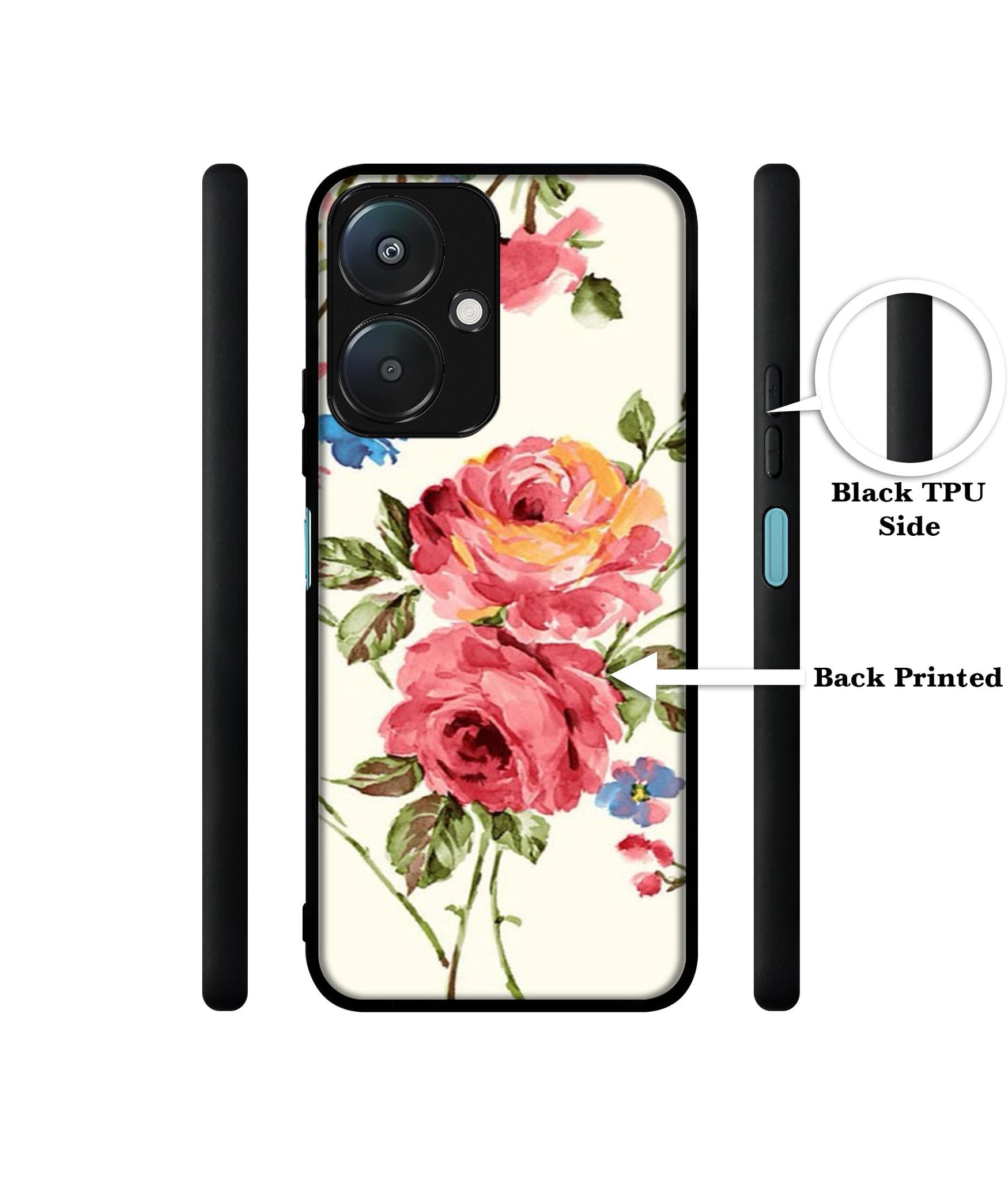 Vintage Painting Flower Design Designer 2D Printed Back Case Cover for Mi Redmi 13C 5G / Poco M6 5G