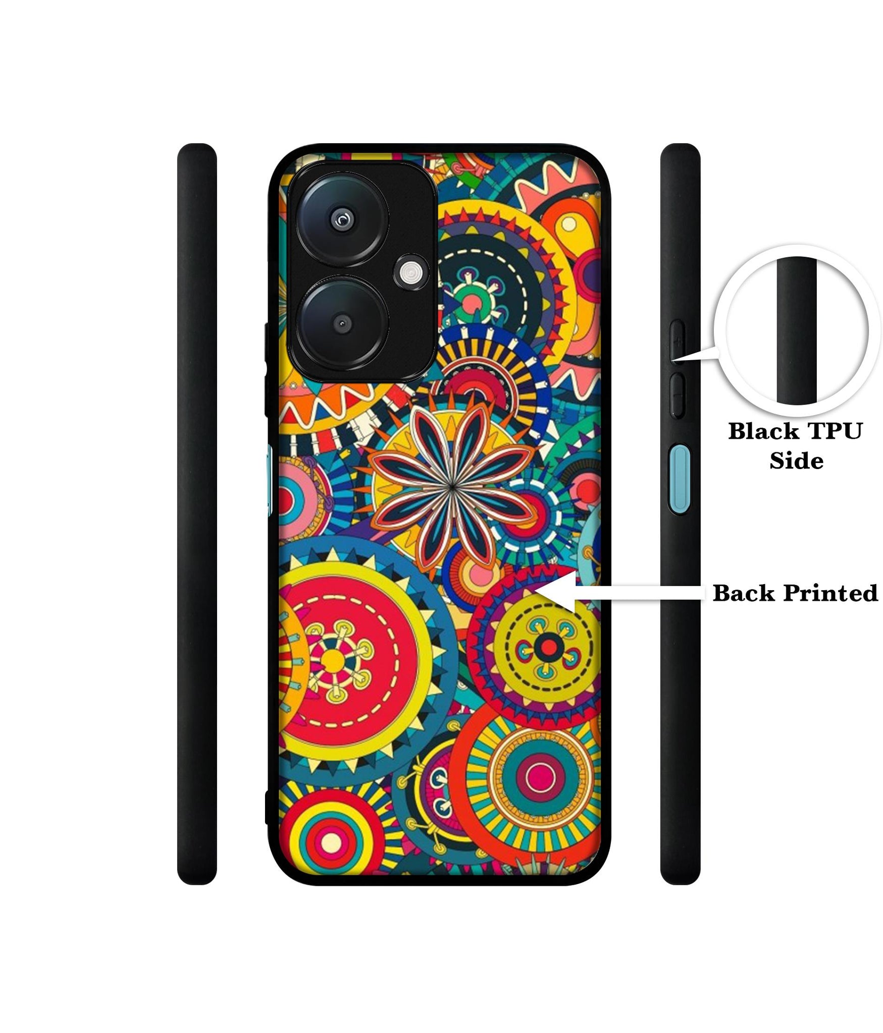Ring Pattern Print Design Designer 2D Printed Back Case Cover for Mi Redmi 13C 5G / Poco M6 5G