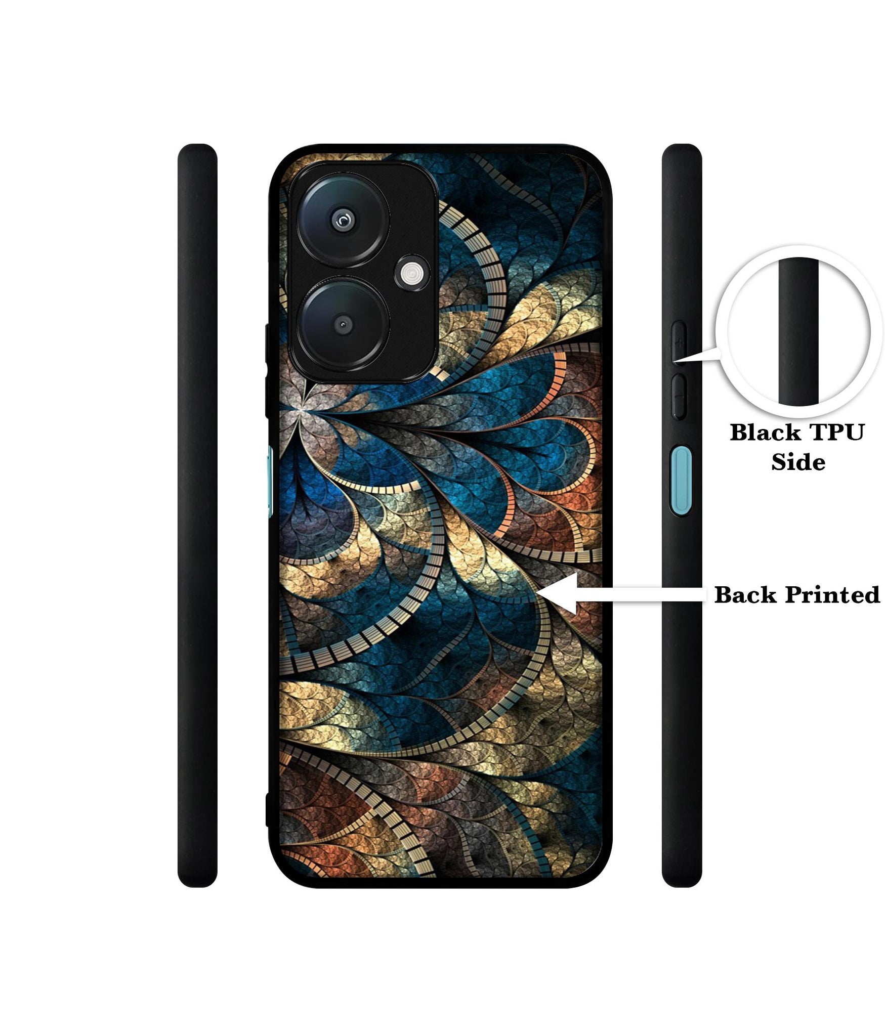 Fractional Pattern Design Designer 2D Printed Back Case Cover for Mi Redmi 13C 5G / Poco M6 5G