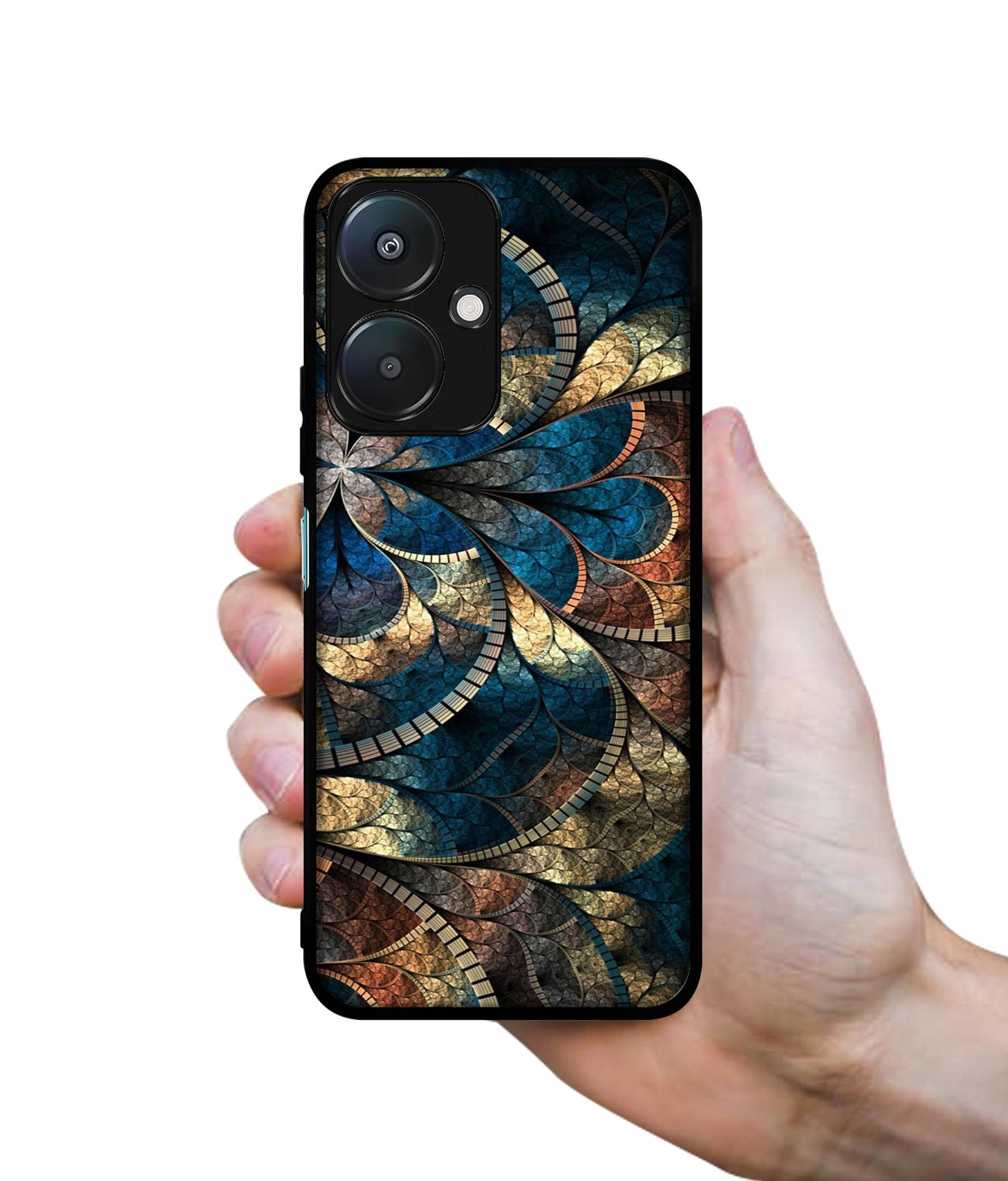Fractional Pattern Design Designer 2D Printed Back Case Cover for Mi Redmi 13C 5G / Poco M6 5G