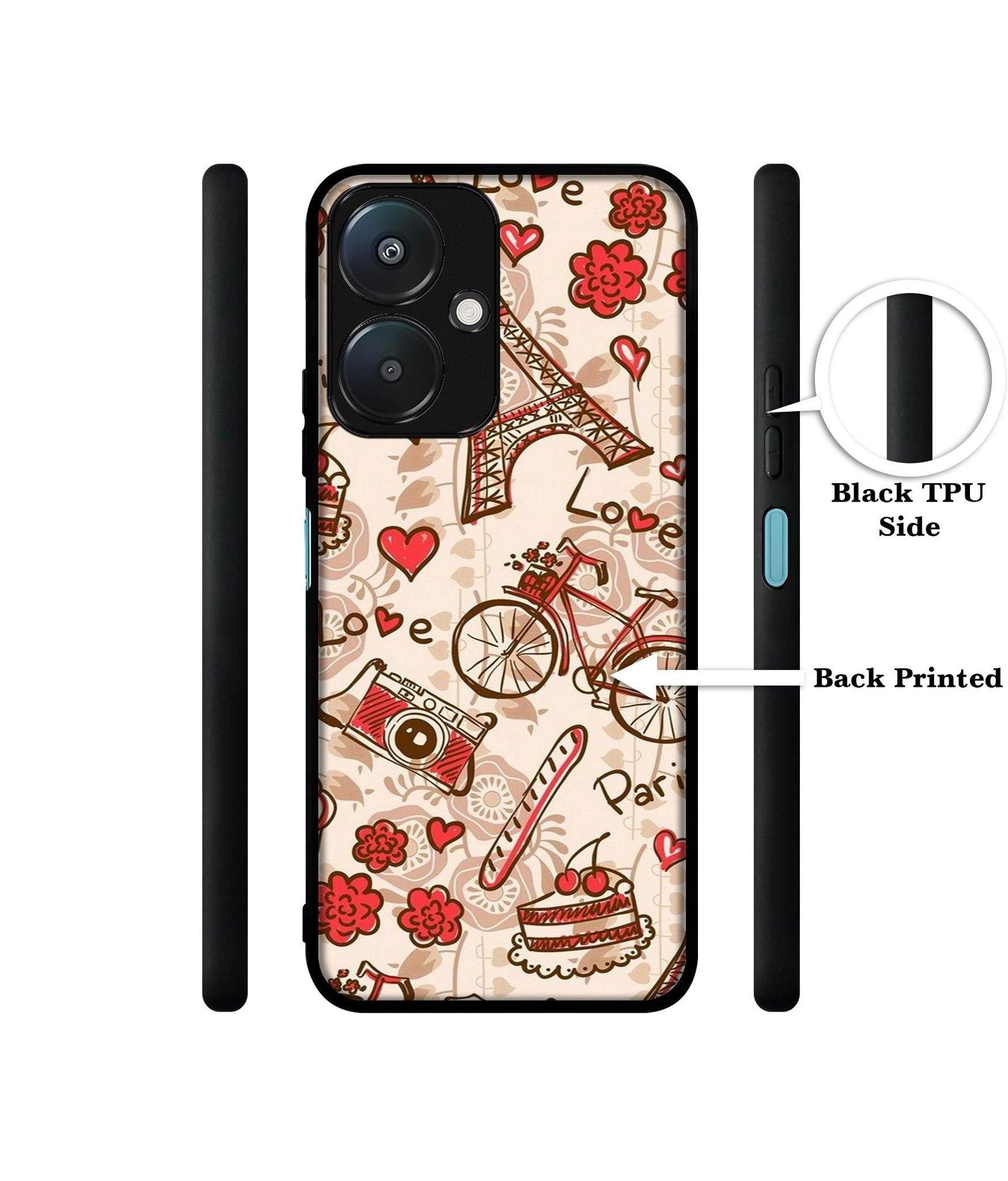 Vintage Paris Design Designer 2D Printed Back Case Cover for Mi Redmi 13C 5G / Poco M6 5G