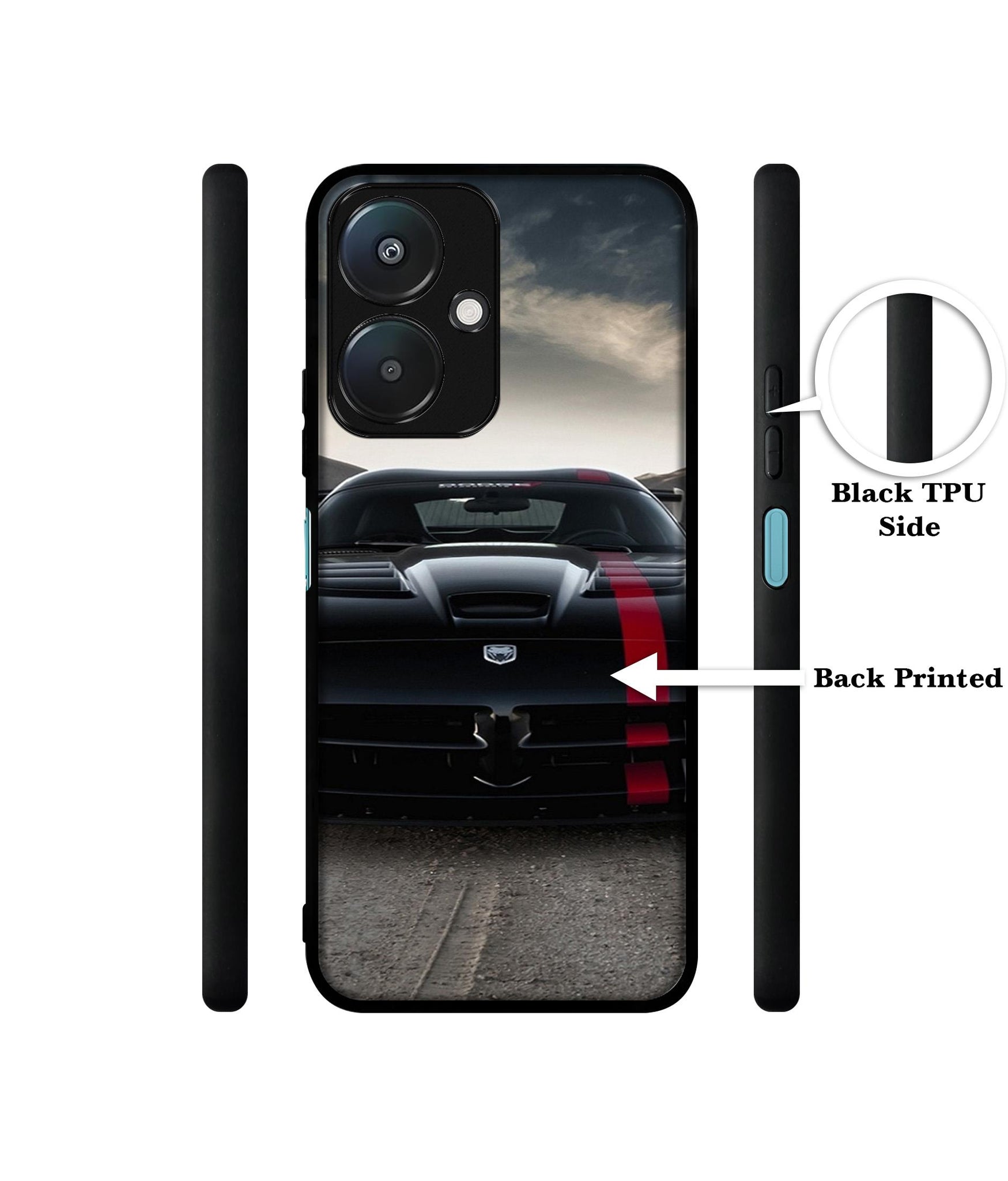 Sports Car Pattern Design Designer 2D Printed Back Case Cover for Mi Redmi 13C 5G / Poco M6 5G