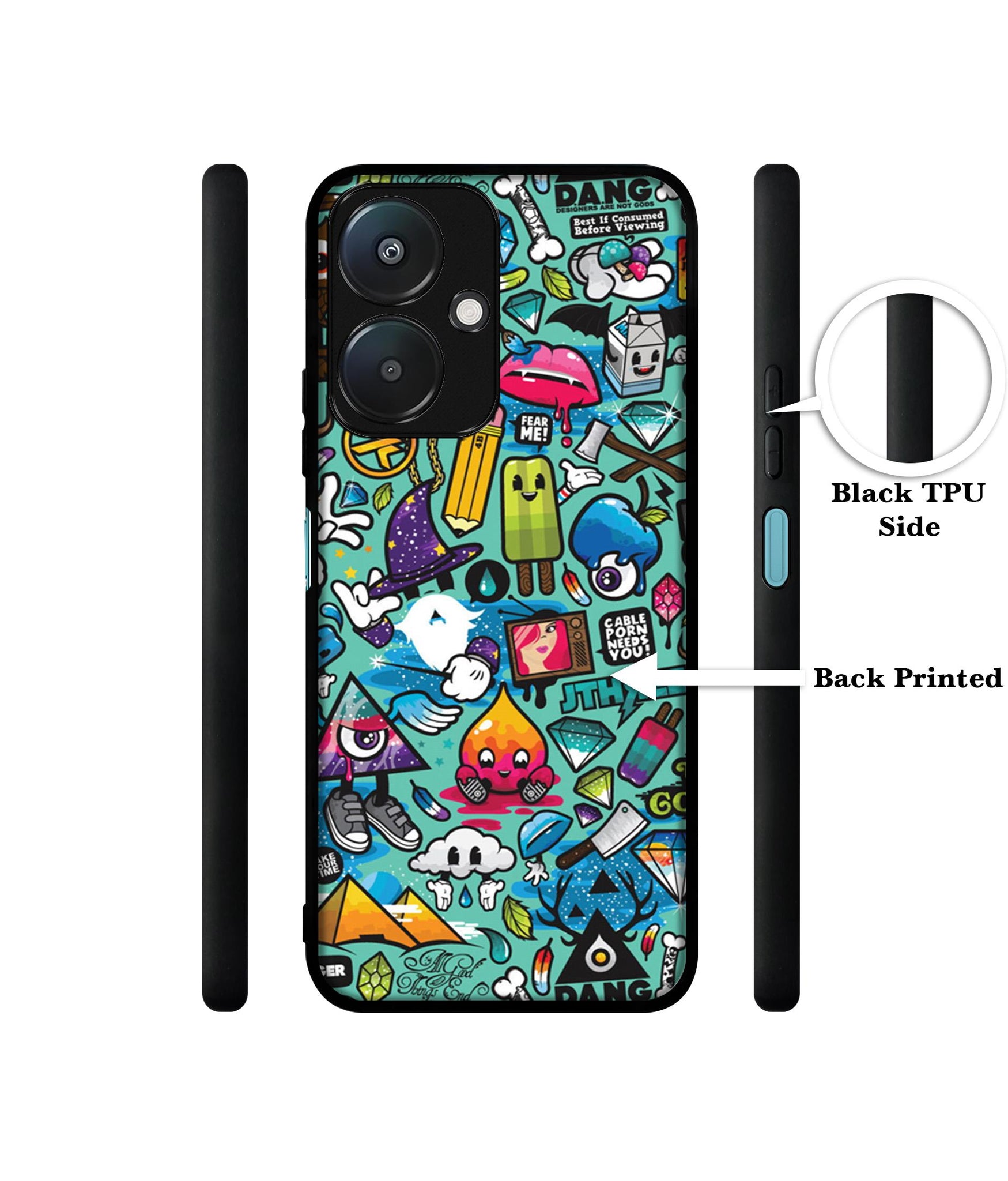 Crazy Design Designer 2D Printed Back Case Cover for Mi Redmi 13C 5G / Poco M6 5G