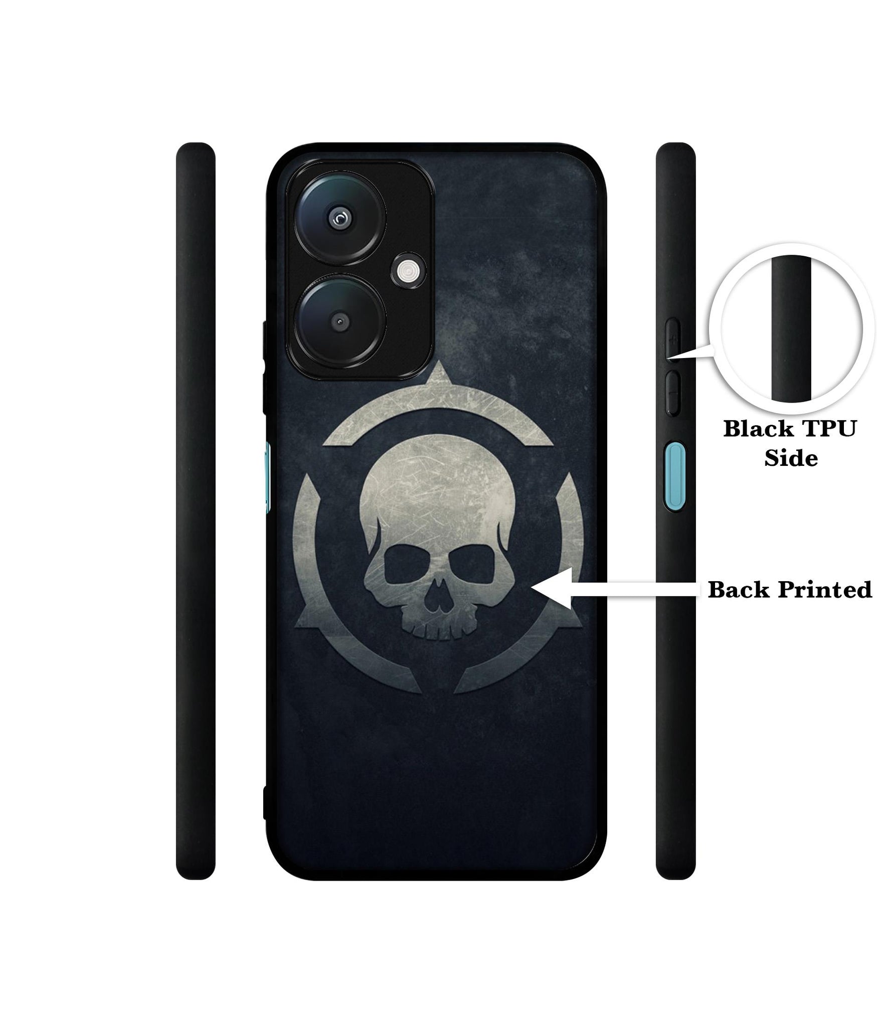 Skull Pattern Print Design Designer 2D Printed Back Case Cover for Mi Redmi 13C 5G / Poco M6 5G