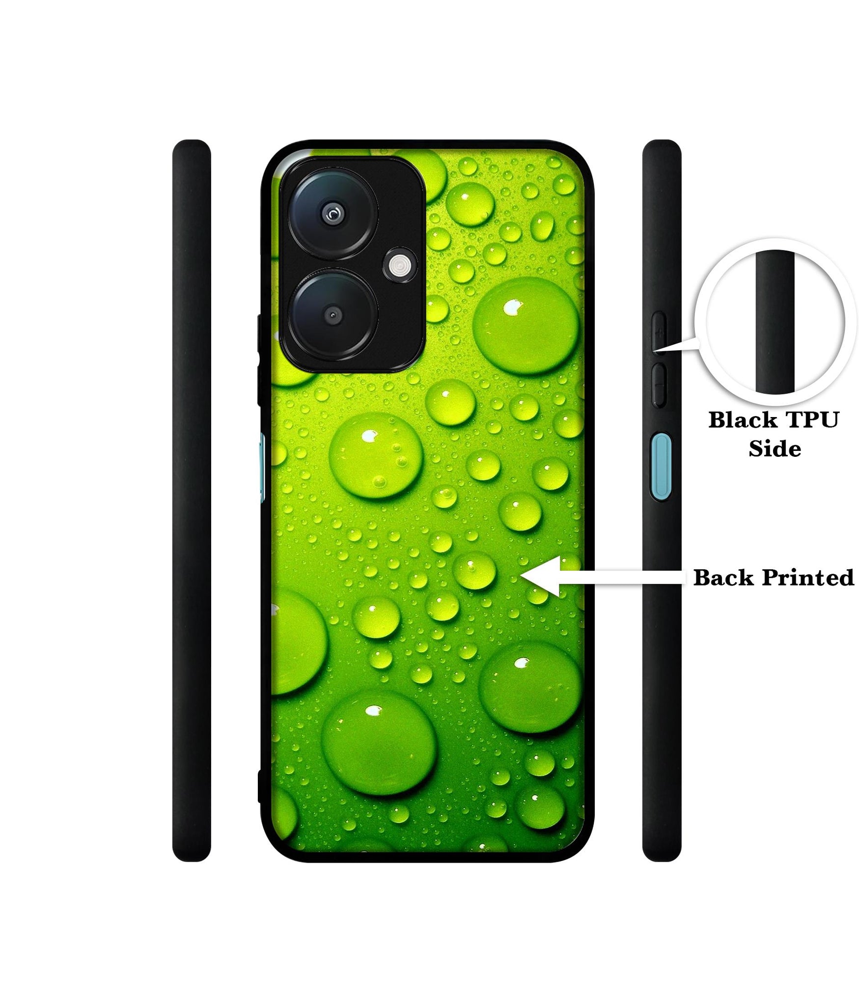 Green Bubbles Design Designer 2D Printed Back Case Cover for Mi Redmi 13C 5G / Poco M6 5G