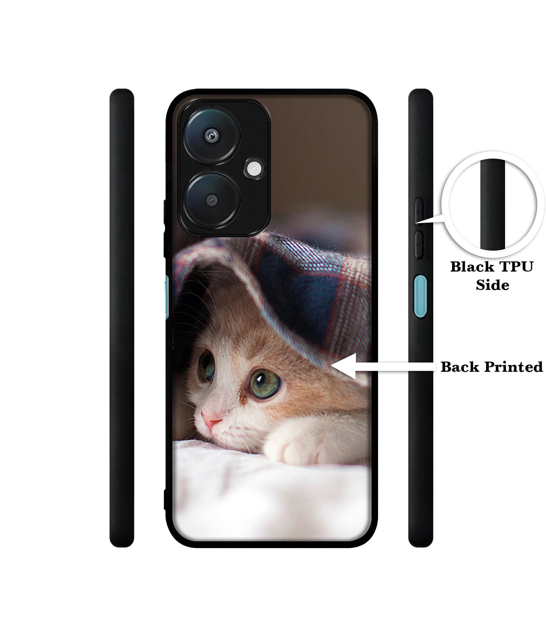 Sleepy Kitten Design Designer 2D Printed Back Case Cover for Mi Redmi 13C 5G / Poco M6 5G