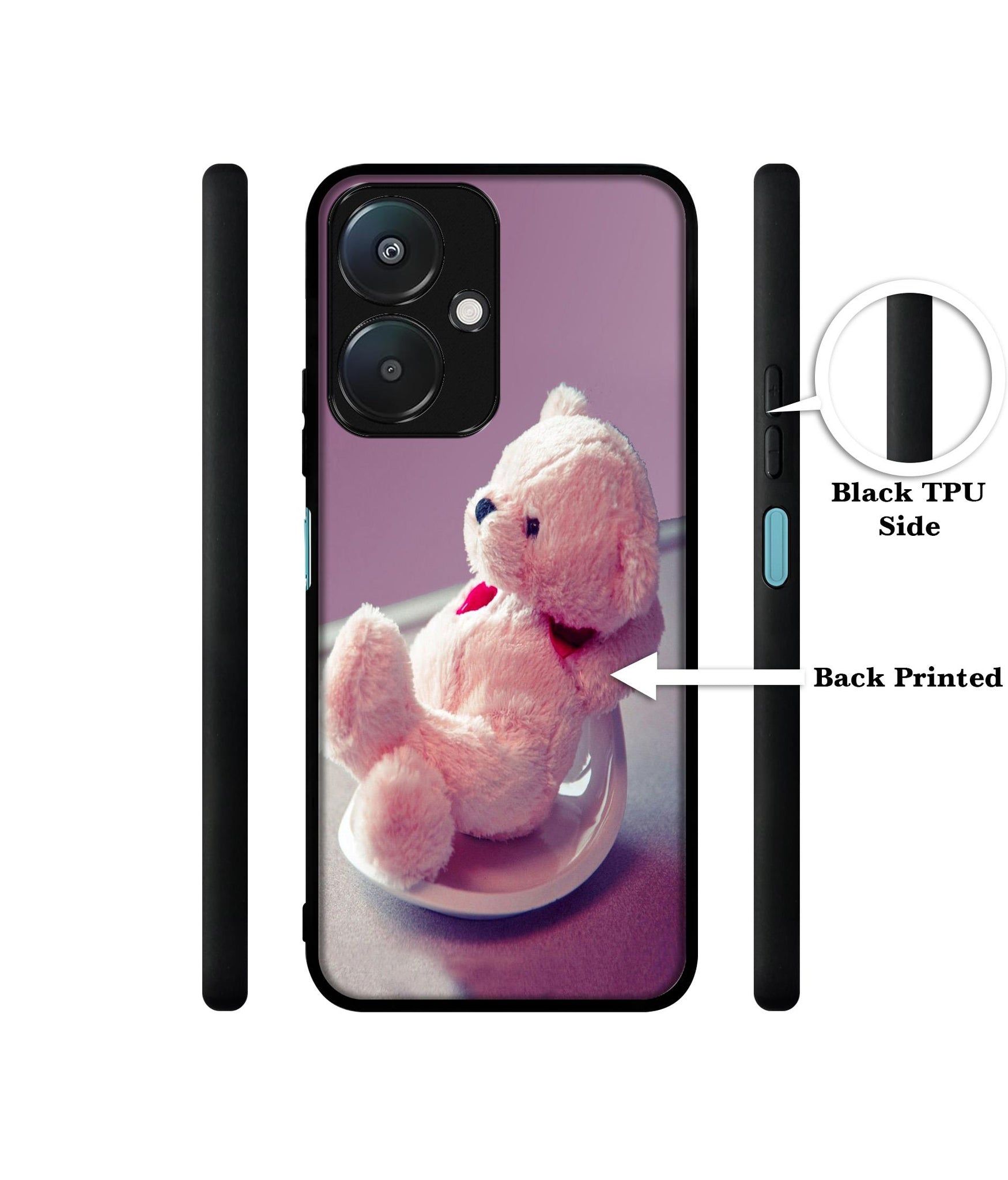 Cute Teddy Bear Design Designer 2D Printed Back Case Cover for Mi Redmi 13C 5G / Poco M6 5G