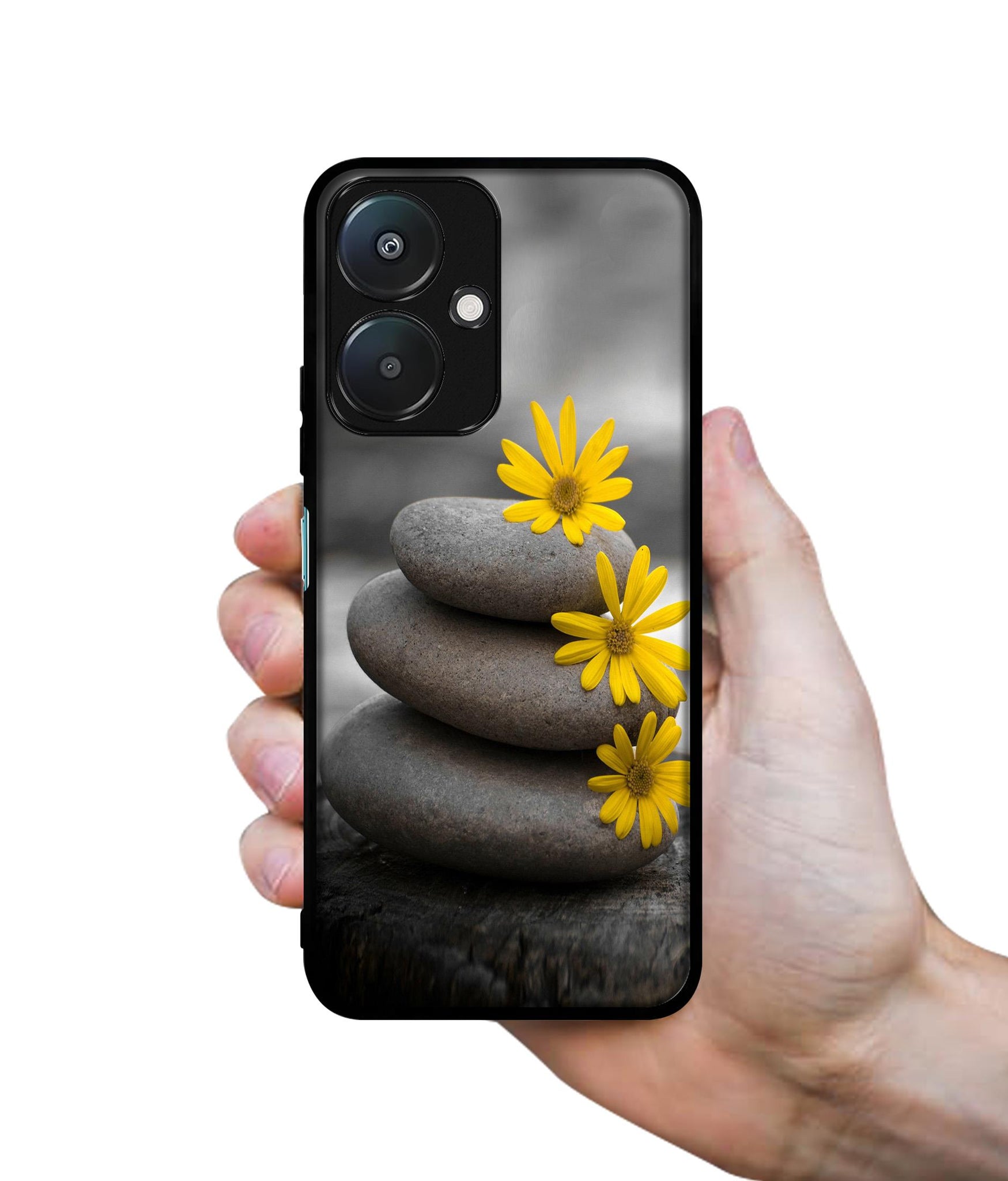 Stones And Flower Design Designer 2D Printed Back Case Cover for Mi Redmi 13C 5G / Poco M6 5G