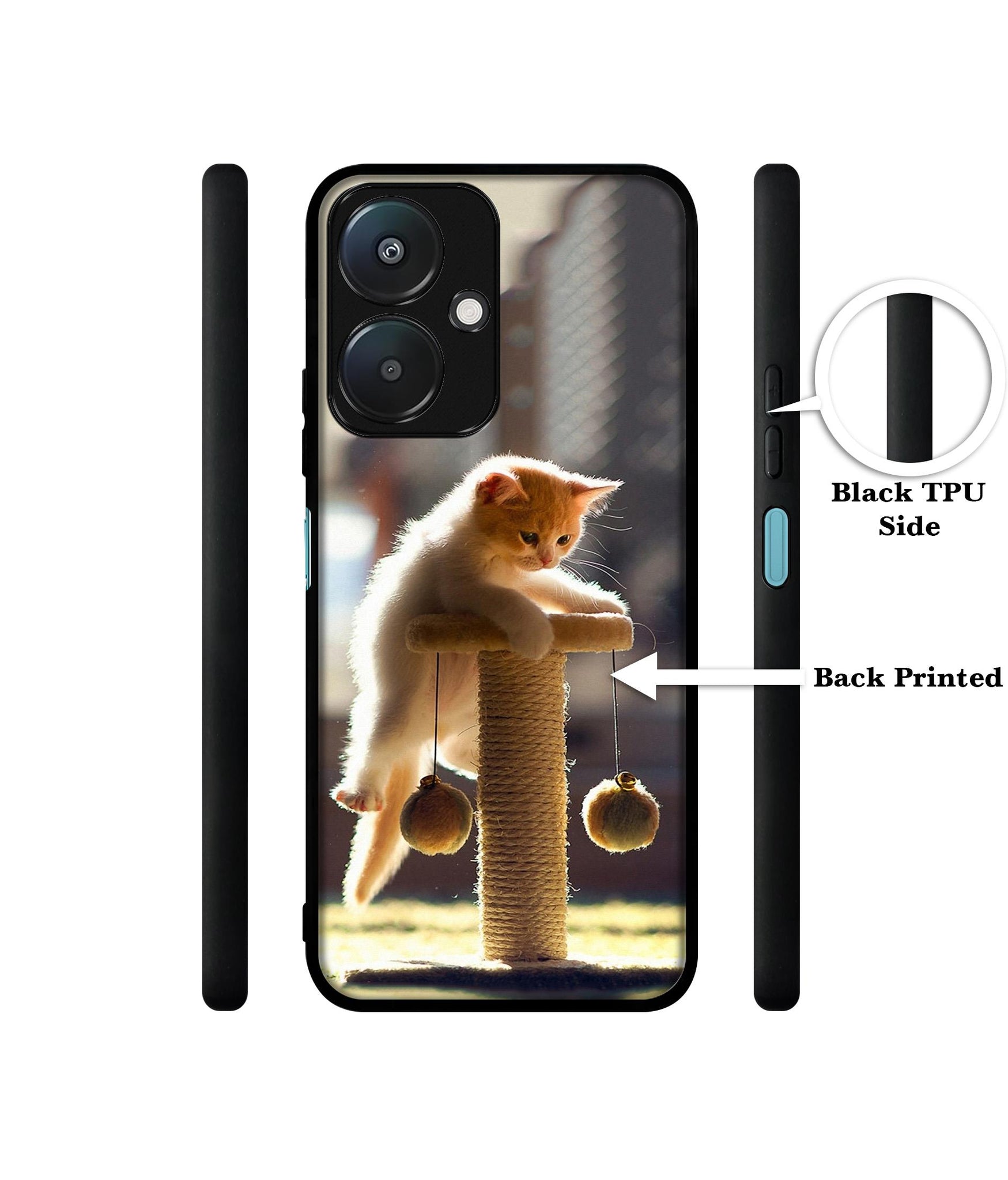 Cat Climbing Design Designer 2D Printed Back Case Cover for Mi Redmi 13C 5G / Poco M6 5G