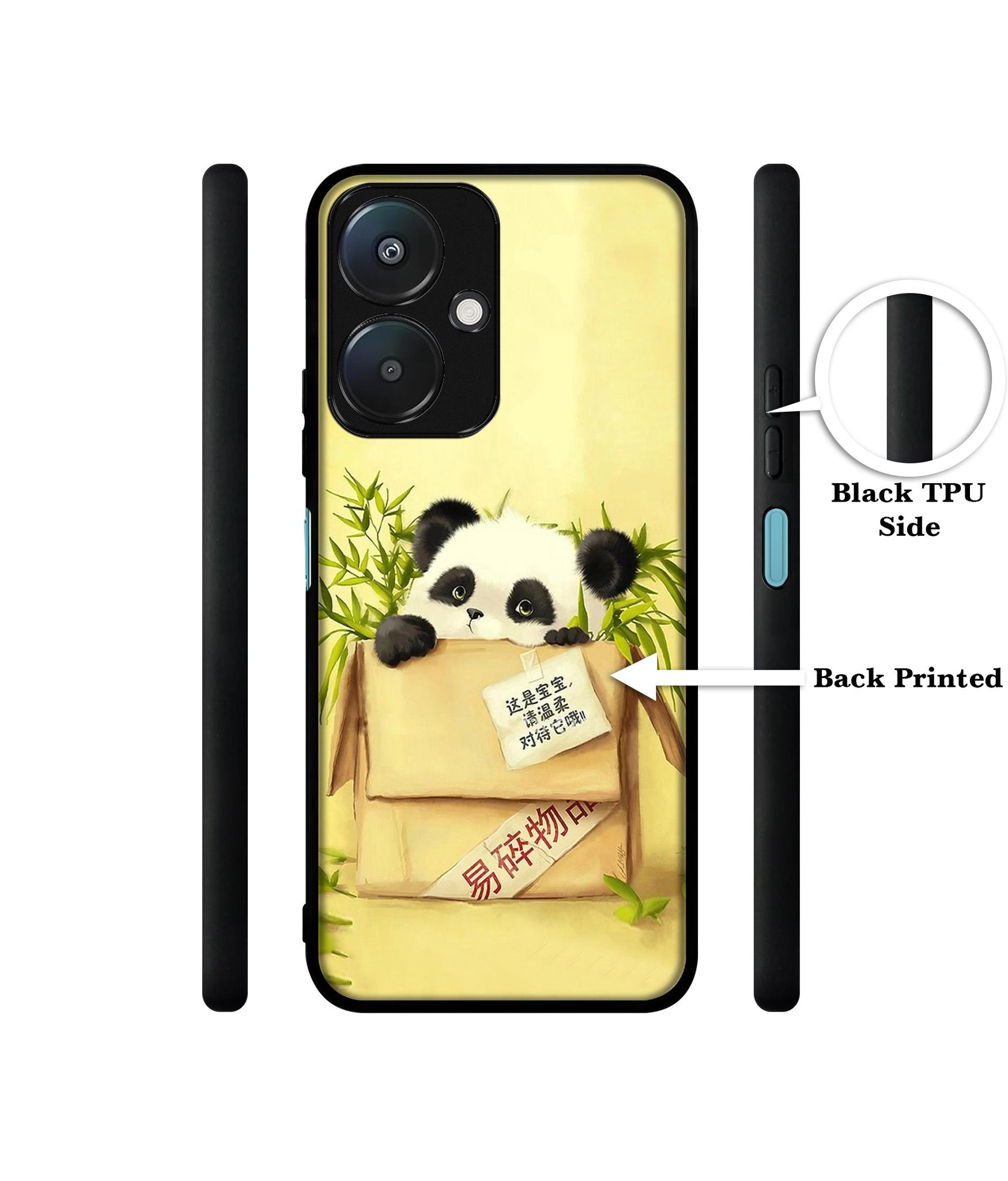 Panda In Box Design Designer 2D Printed Back Case Cover for Mi Redmi 13C 5G / Poco M6 5G