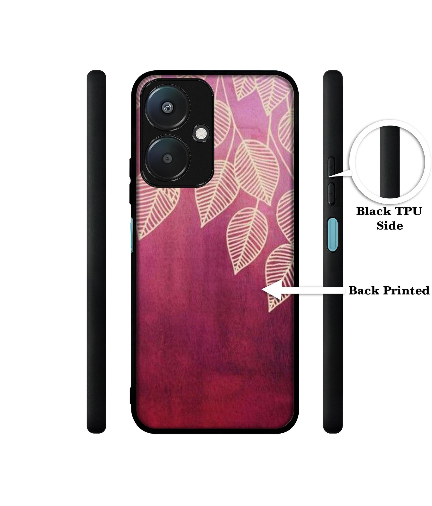 Leaf Pattern Design Designer 2D Printed Back Case Cover for Mi Redmi 13C 5G / Poco M6 5G