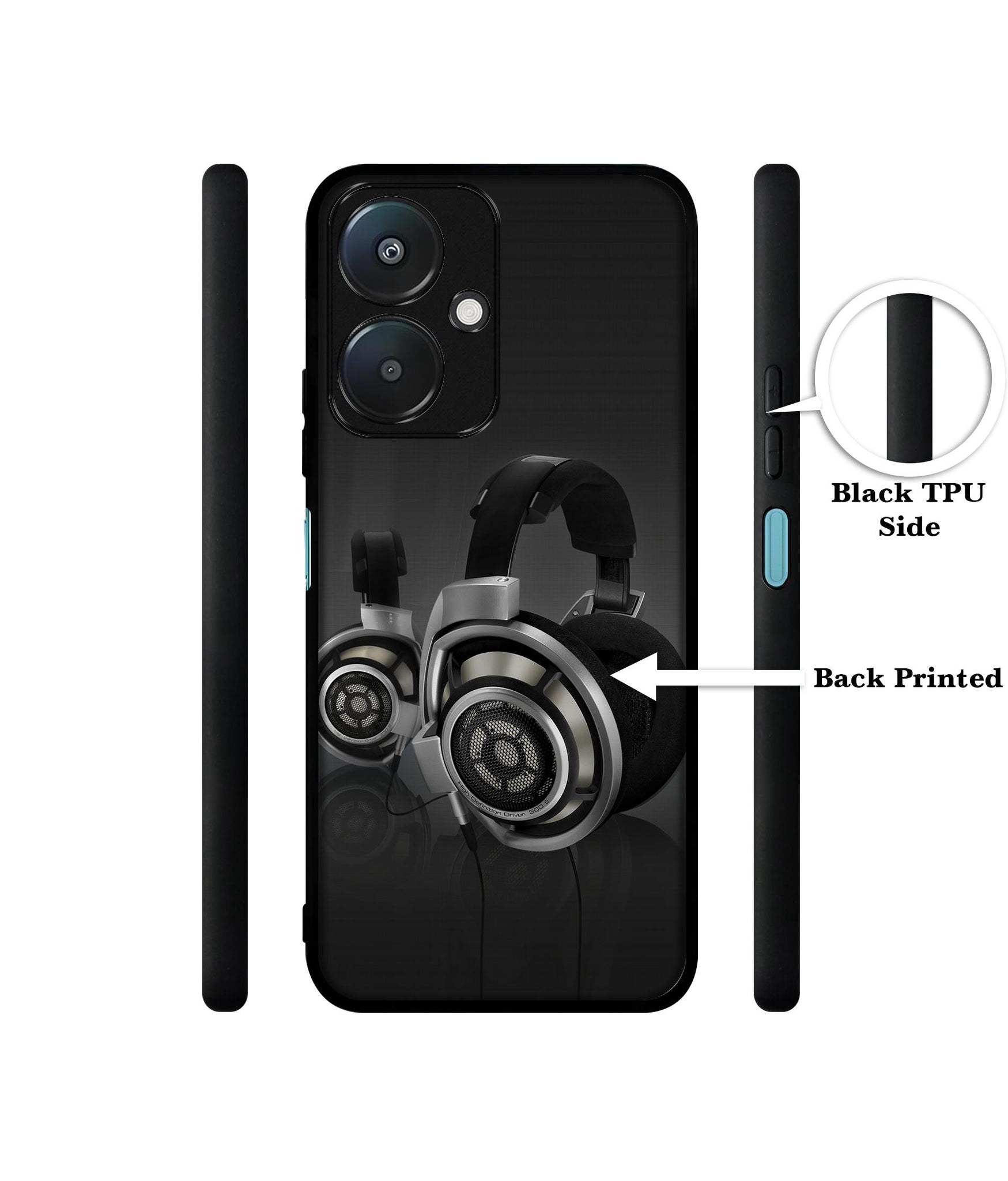 Head Phone Design Designer 2D Printed Back Case Cover for Mi Redmi 13C 5G / Poco M6 5G