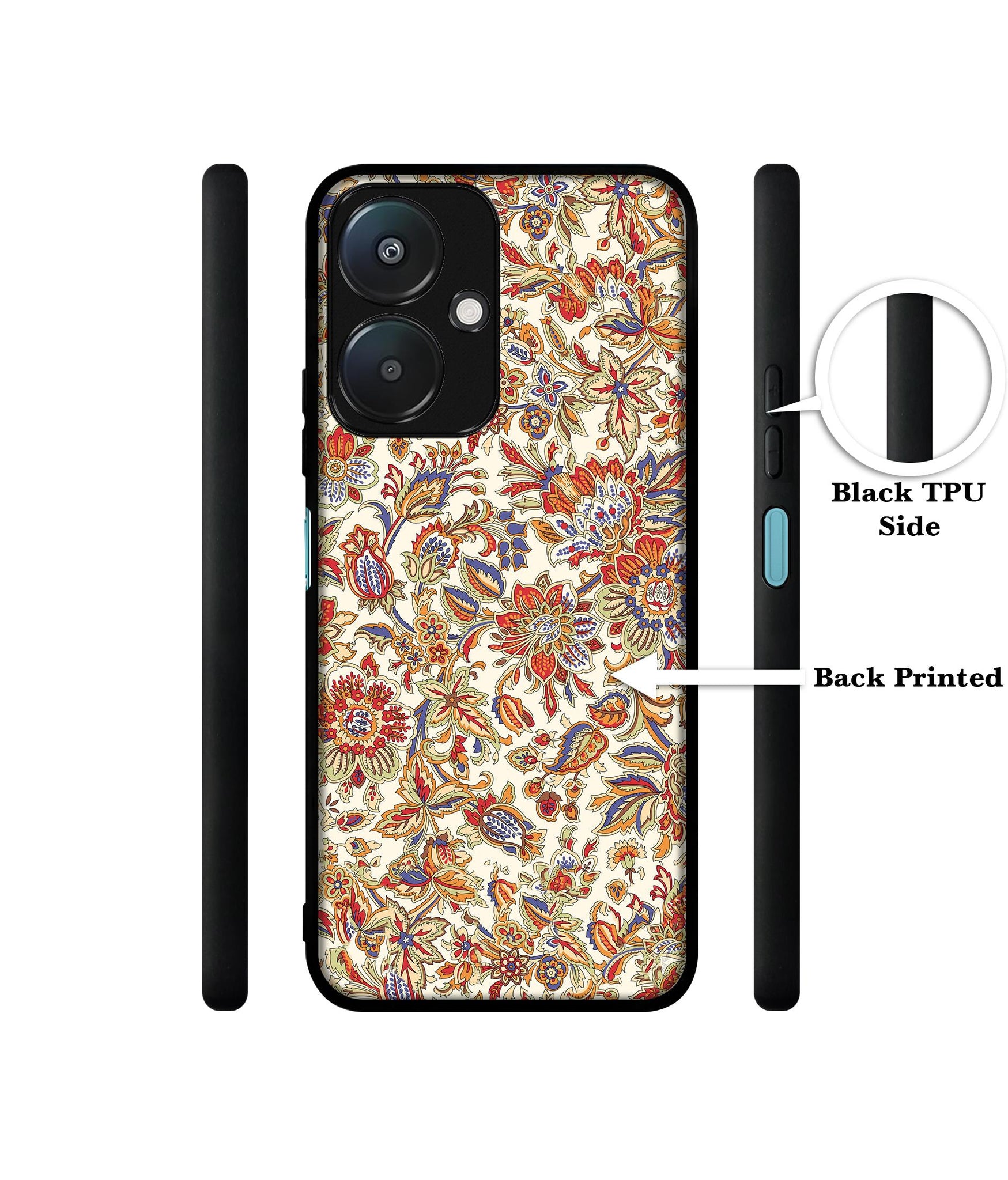 Floral Design Designer 2D Printed Back Case Cover for Mi Redmi 13C 5G / Poco M6 5G