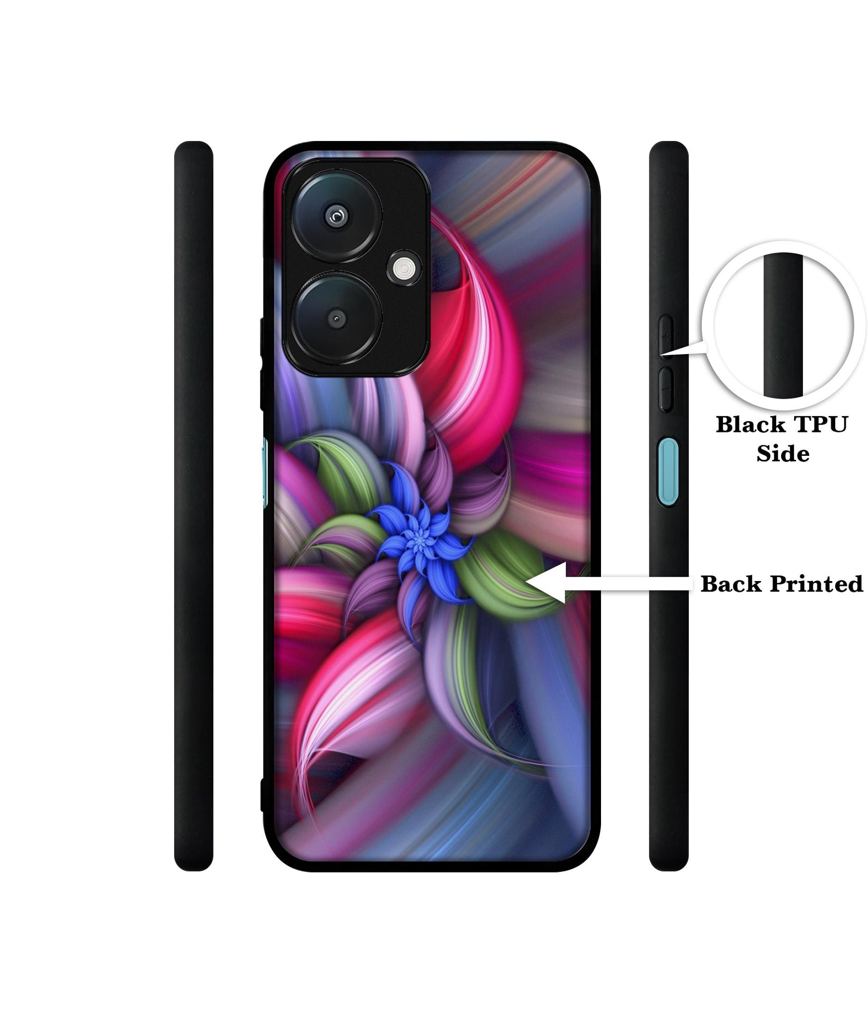 Colorful Flower Design Designer 2D Printed Back Case Cover for Mi Redmi 13C 5G / Poco M6 5G