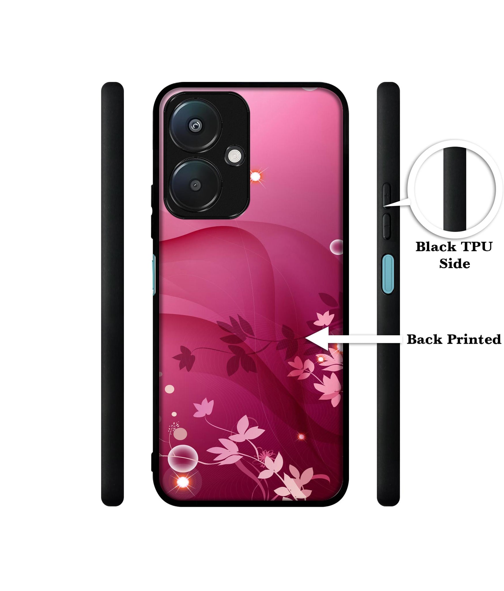 Pink Abstract Design Designer 2D Printed Back Case Cover for Mi Redmi 13C 5G / Poco M6 5G