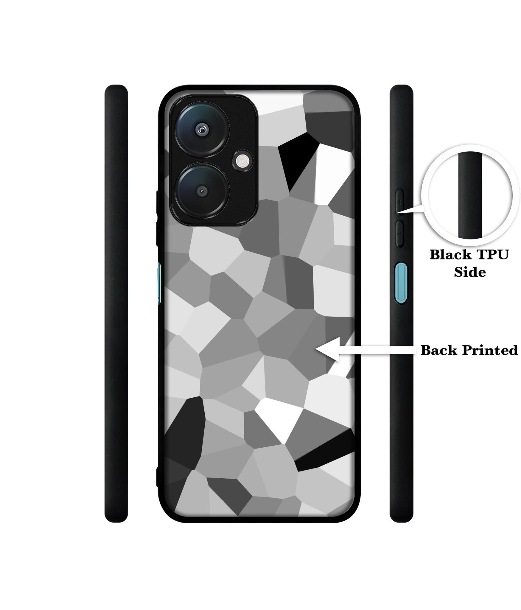 Black & White Mathematical Shape Design Designer 2D Printed Back Case Cover for Mi Redmi 13C 5G / Poco M6 5G