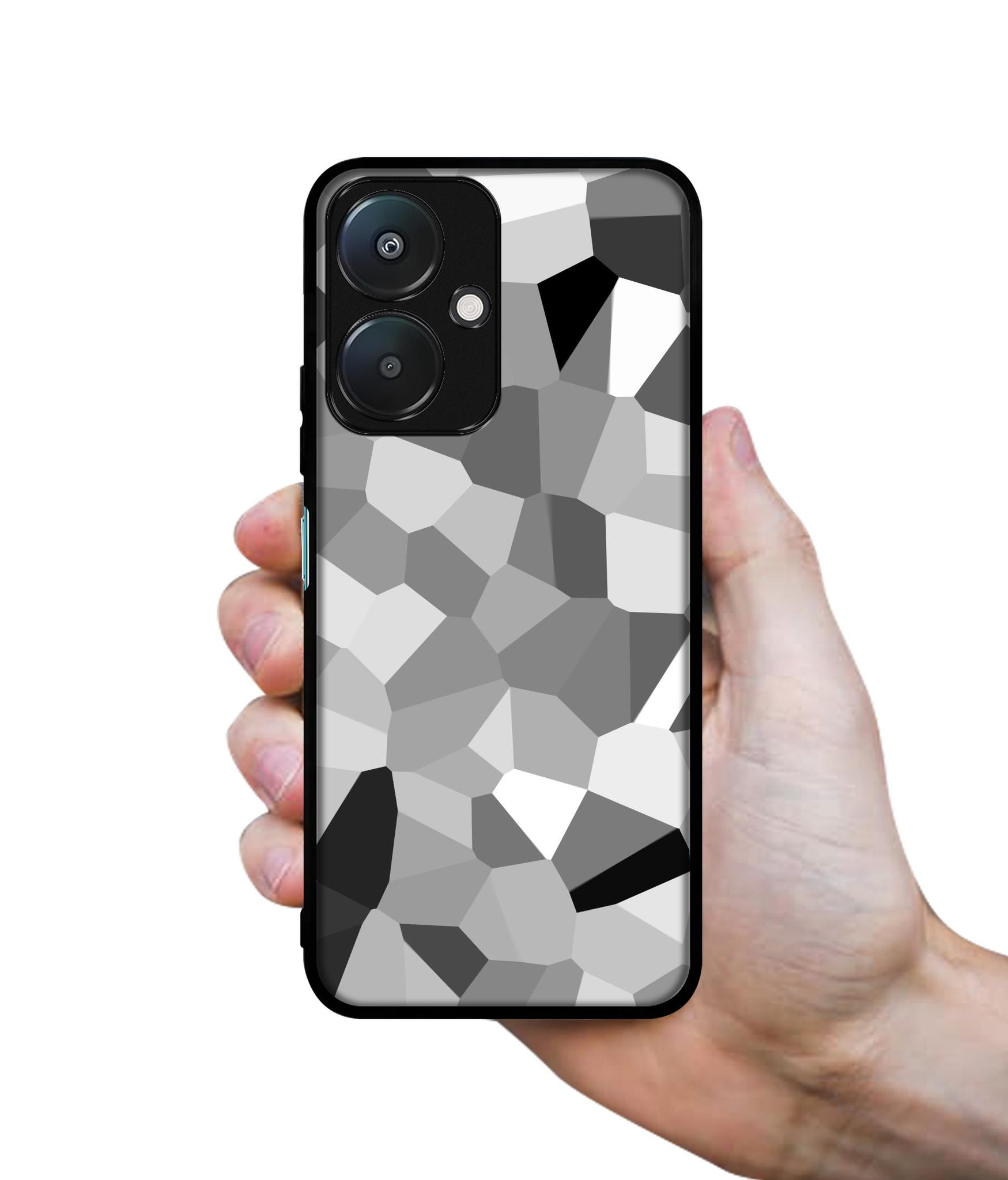 Black & White Mathematical Shape Design Designer 2D Printed Back Case Cover for Mi Redmi 13C 5G / Poco M6 5G