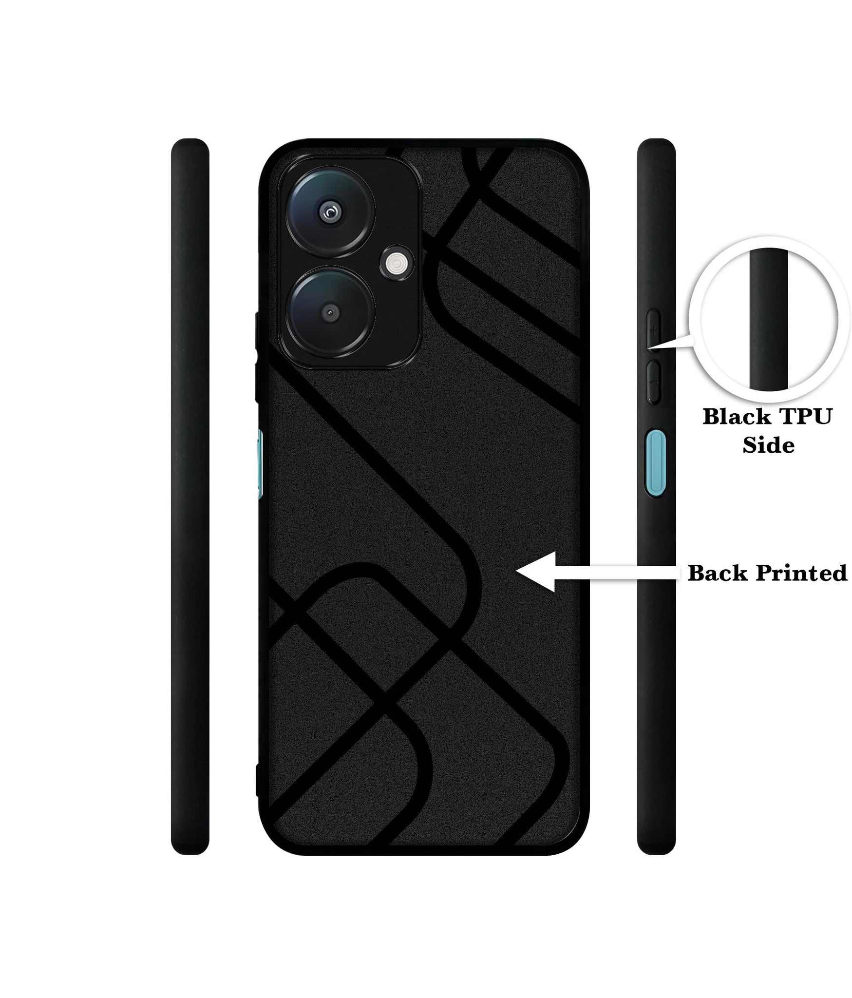 Zig-Zag Black Line Design Designer 2D Printed Back Case Cover for Mi Redmi 13C 5G / Poco M6 5G