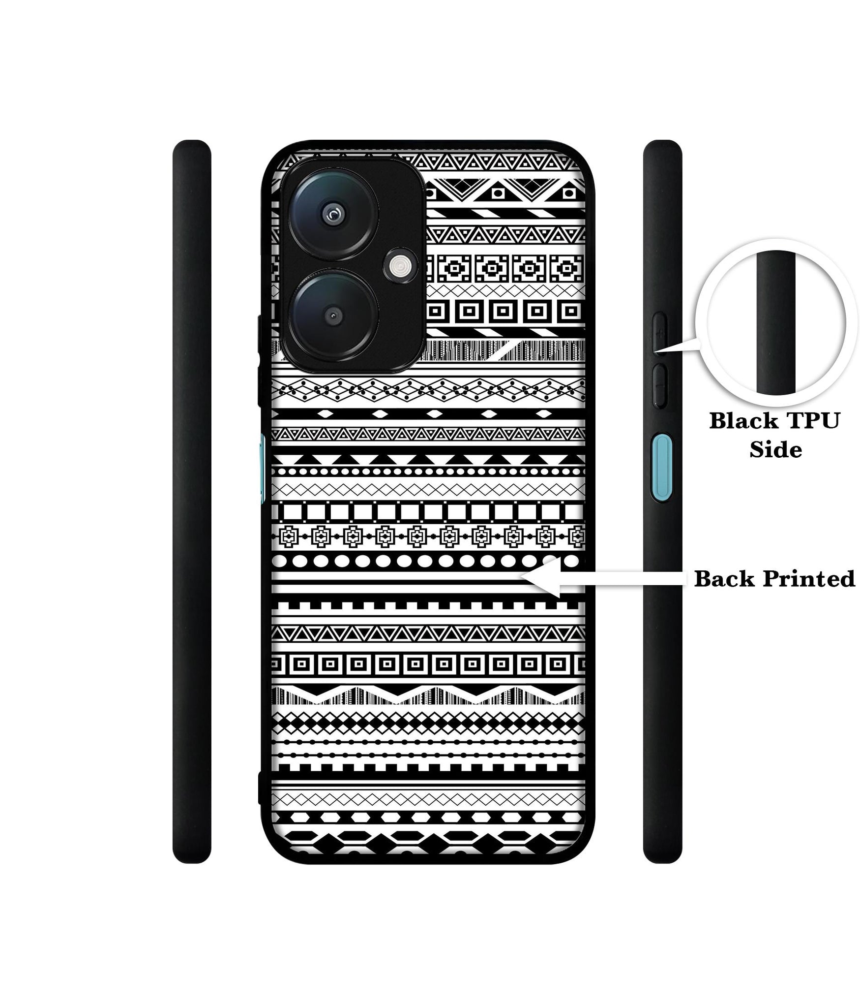 Black & White Patterns Design Designer 2D Printed Back Case Cover for Mi Redmi 13C 5G / Poco M6 5G