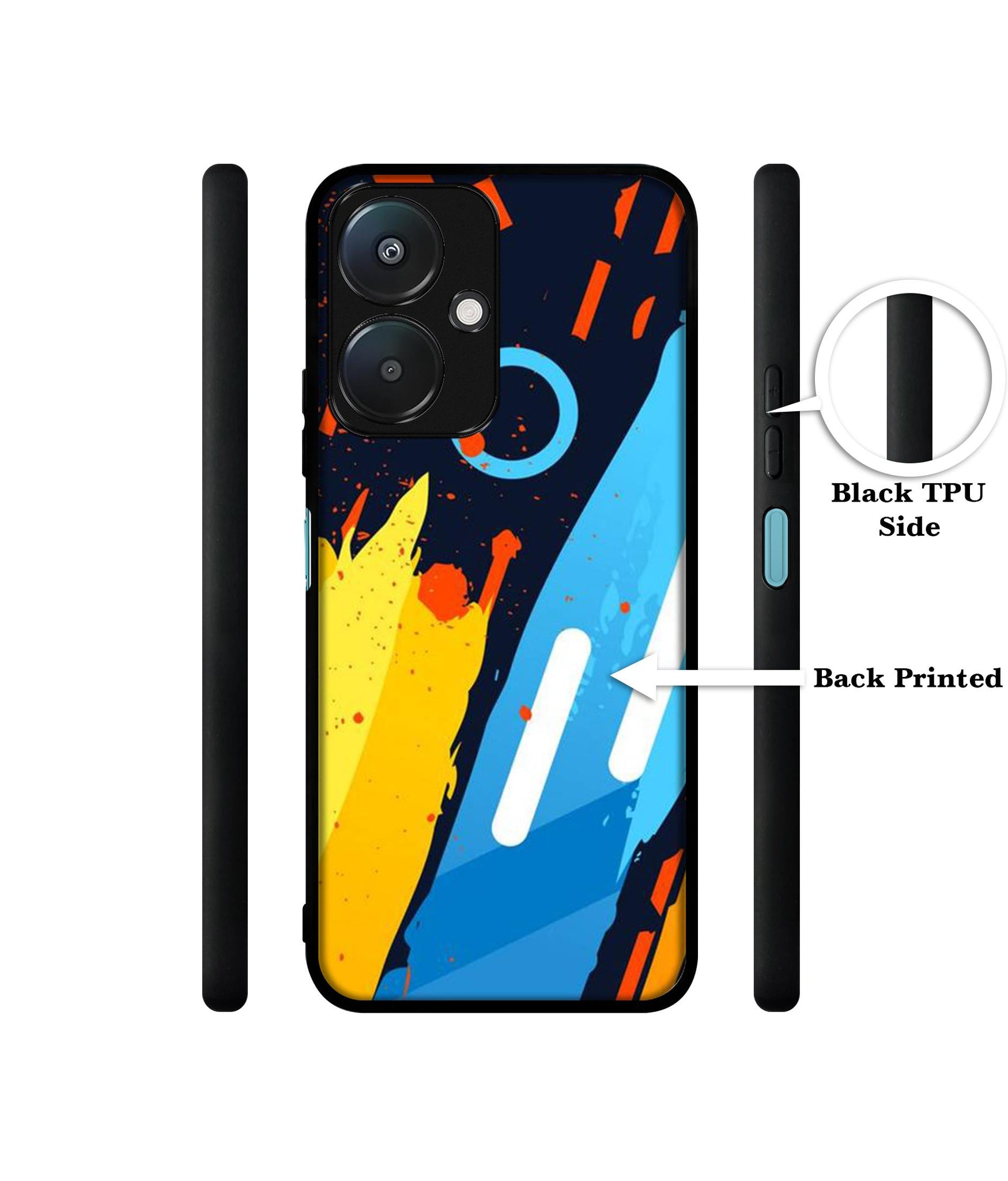 Abstract Stripes Geometric Figures Design Designer 2D Printed Back Case Cover for Mi Redmi 13C 5G / Poco M6 5G
