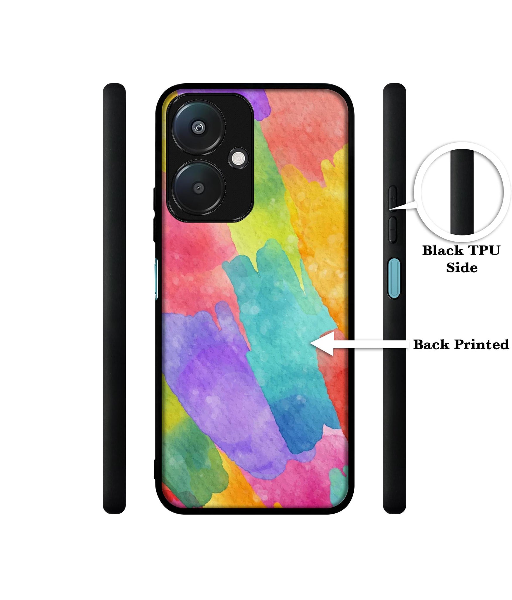 Water Paint Colorful Abstract Design Designer 2D Printed Back Case Cover for Mi Redmi 13C 5G / Poco M6 5G