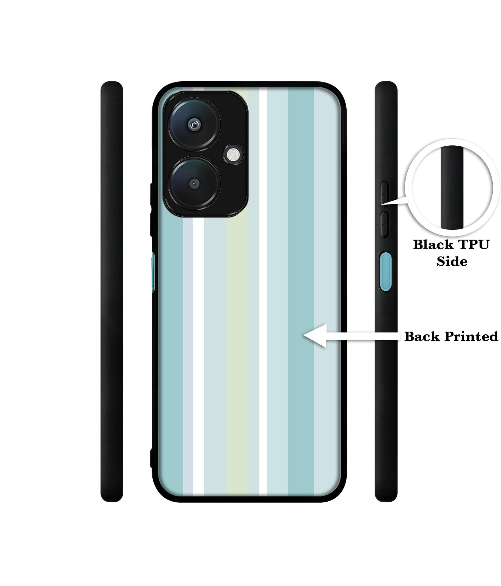 Light Green Stripes Design Designer 2D Printed Back Case Cover for Mi Redmi 13C 5G / Poco M6 5G