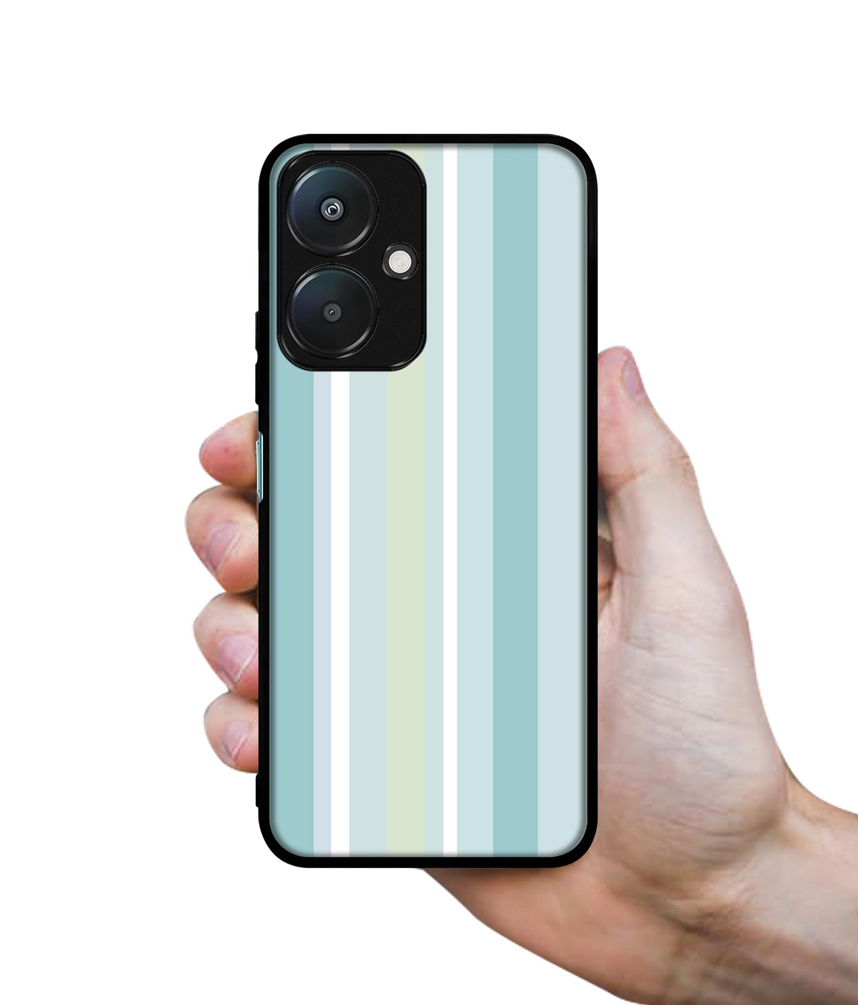 Light Green Stripes Design Designer 2D Printed Back Case Cover for Mi Redmi 13C 5G / Poco M6 5G