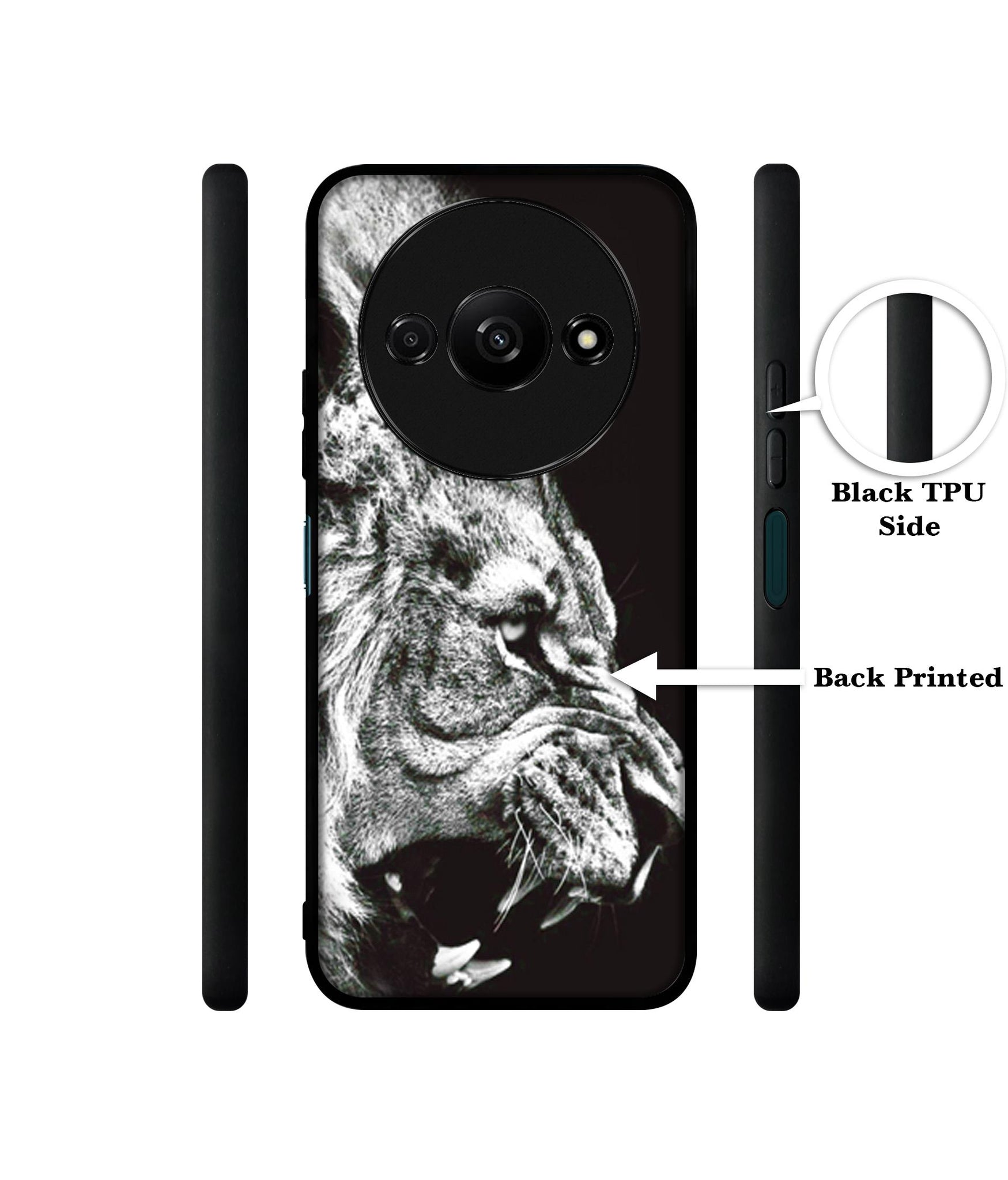 Angry Lion Design Designer 2D Printed Back Case Cover for Mi Redmi A3 4G / Poco C61 4G