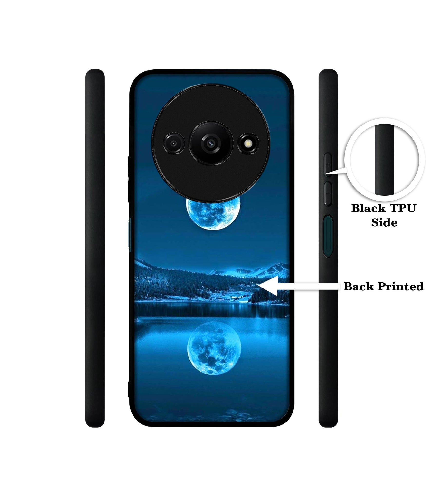 Awesome Moon Design Designer 2D Printed Back Case Cover for Mi Redmi A3 4G / Poco C61 4G