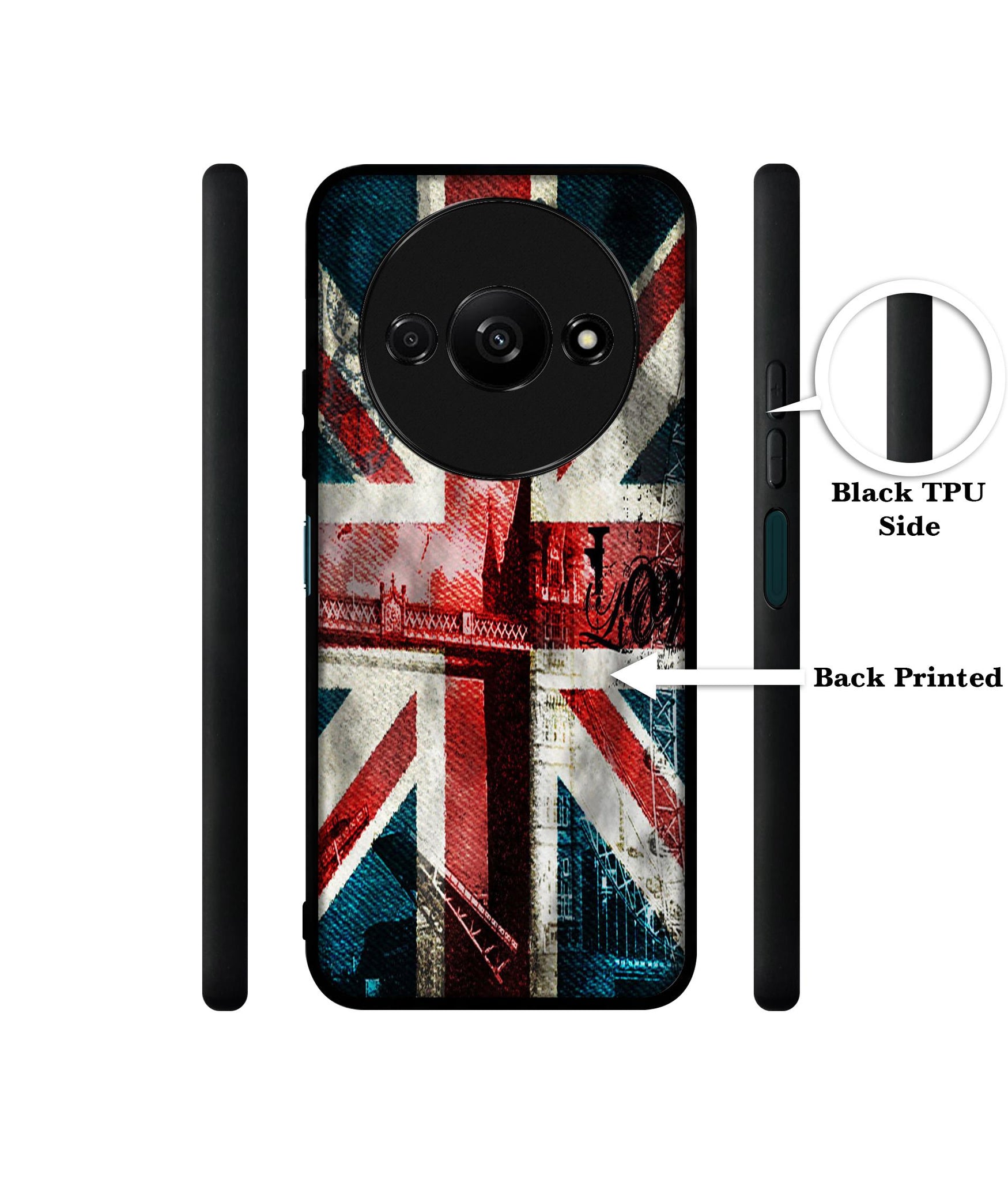 London Flag wallpaper Design Designer 2D Printed Back Case Cover for Mi Redmi A3 4G / Poco C61 4G