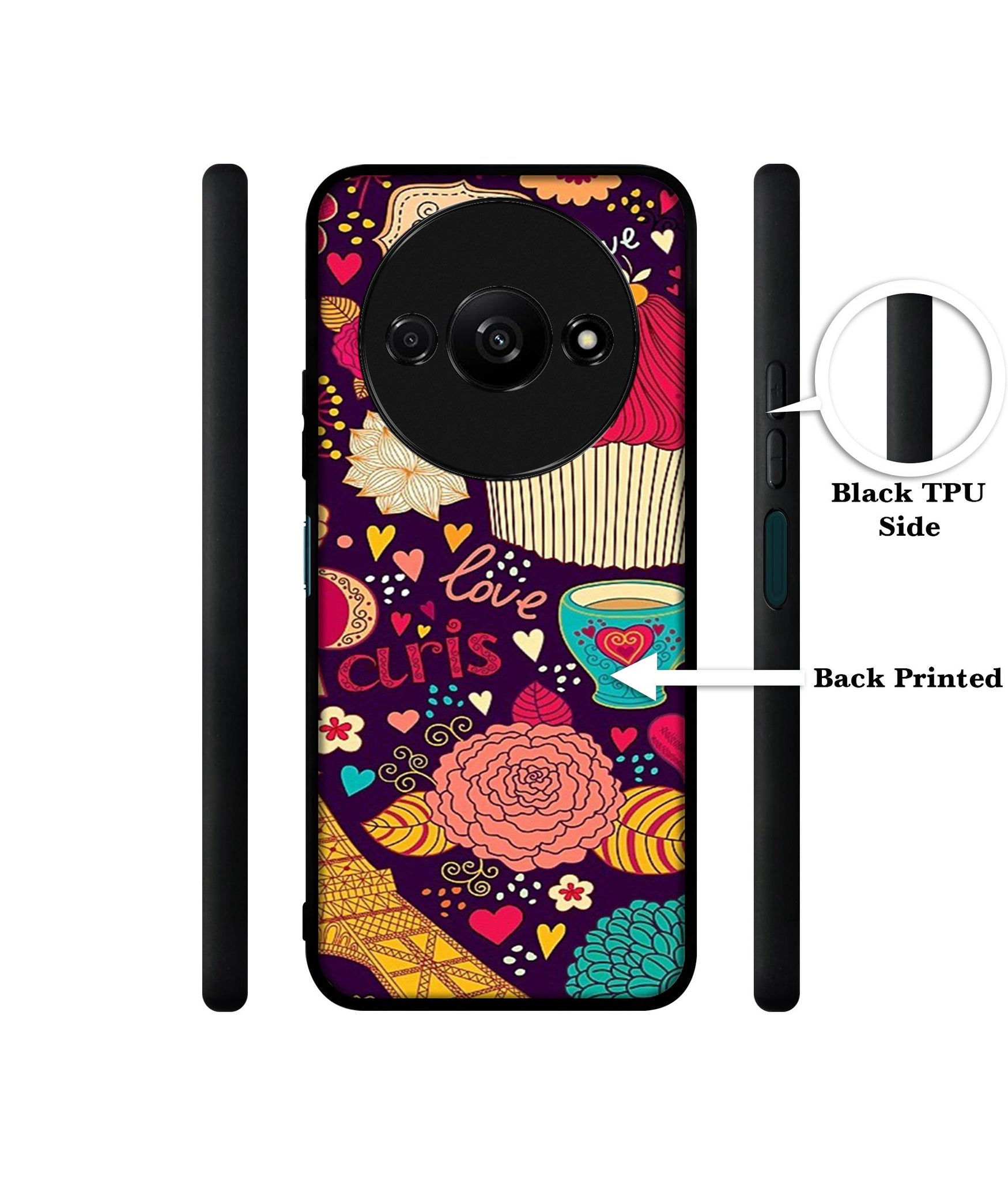 Paris Flower Love Design Designer 2D Printed Back Case Cover for Mi Redmi A3 4G / Poco C61 4G