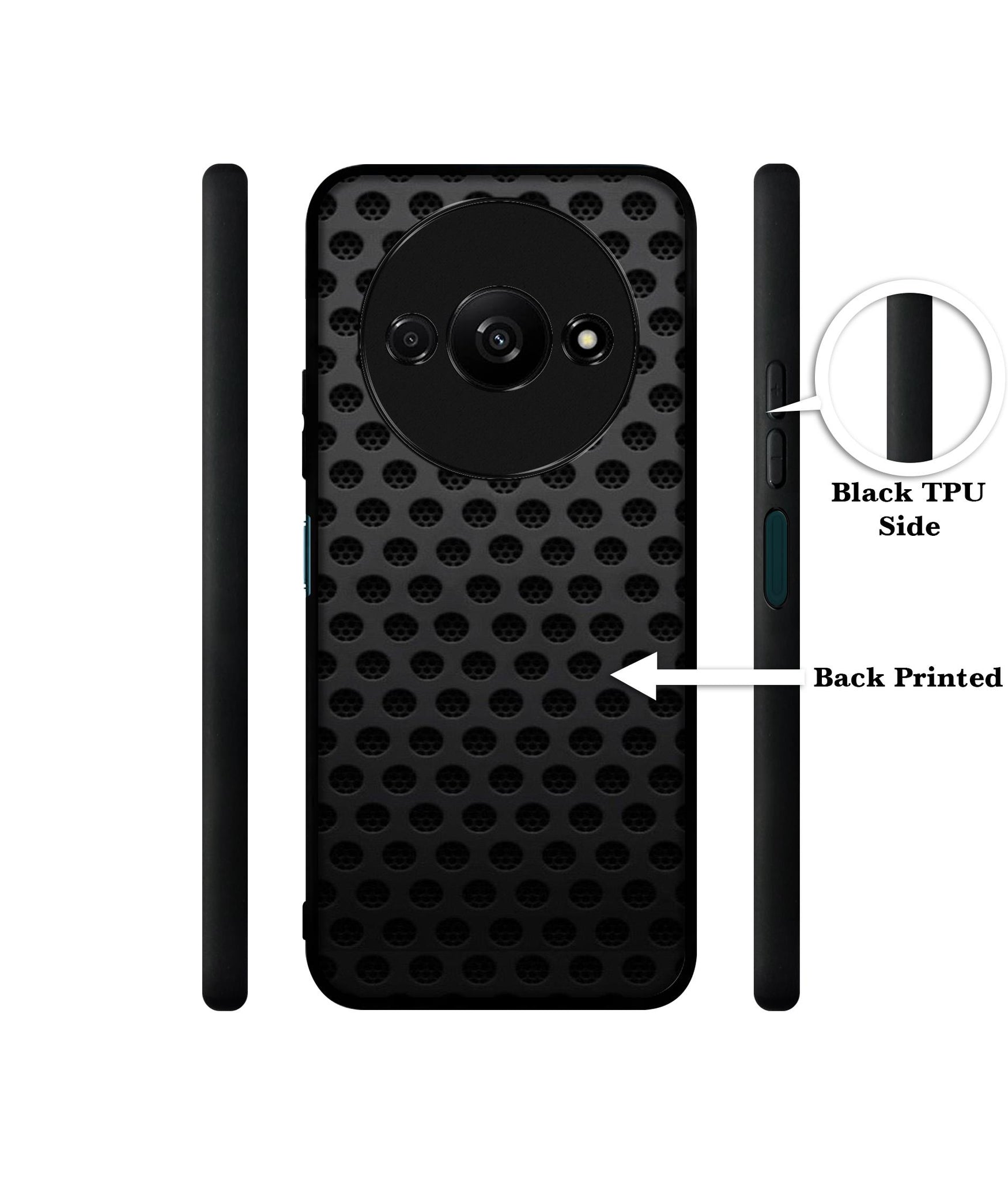 Black Circle Design Designer 2D Printed Back Case Cover for Mi Redmi A3 4G / Poco C61 4G